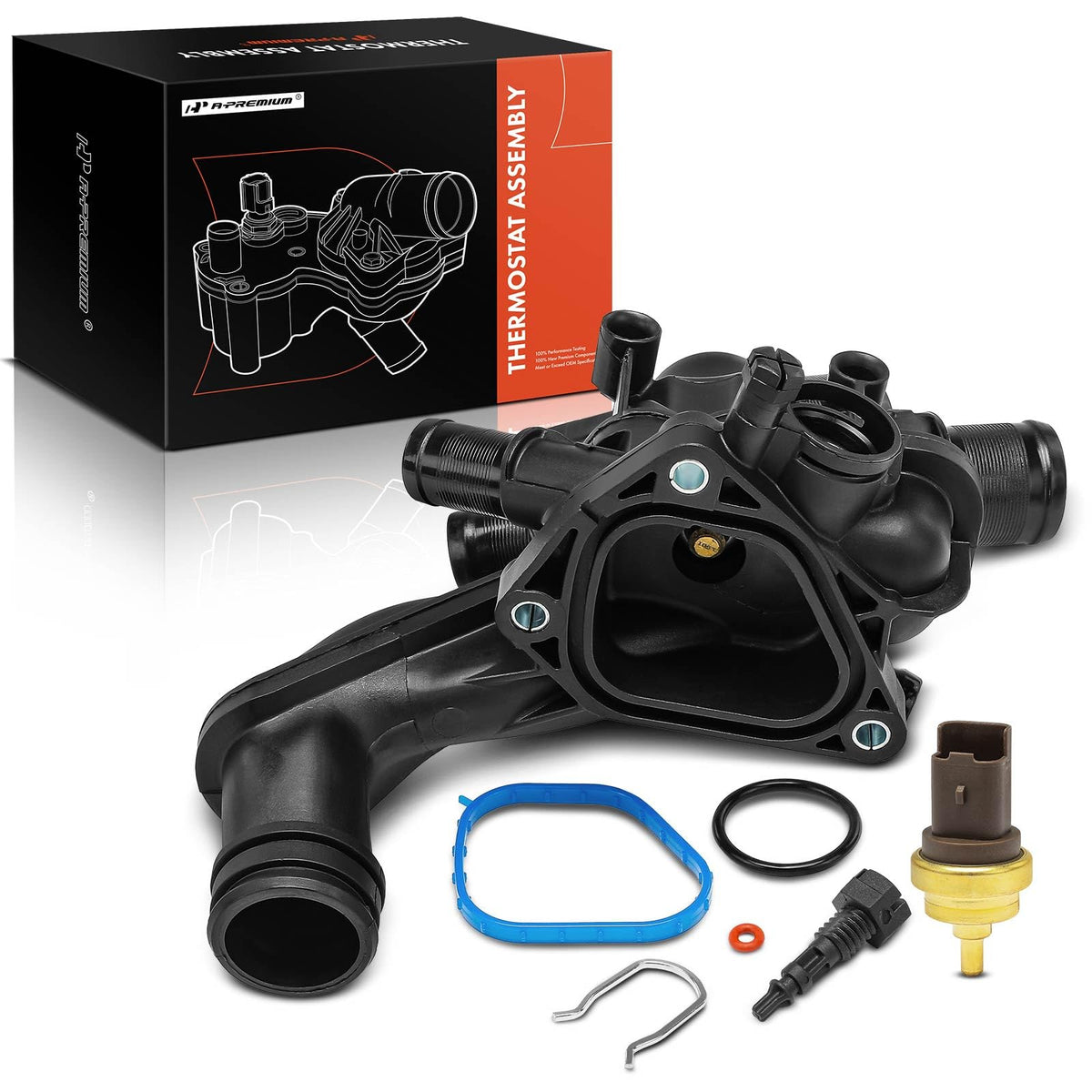 A-Premium Engine Coolant Thermostat And Housing Assembly W/Sensors - Compatible With Mini Cooper 2007-2013, Cooper Countryman 20