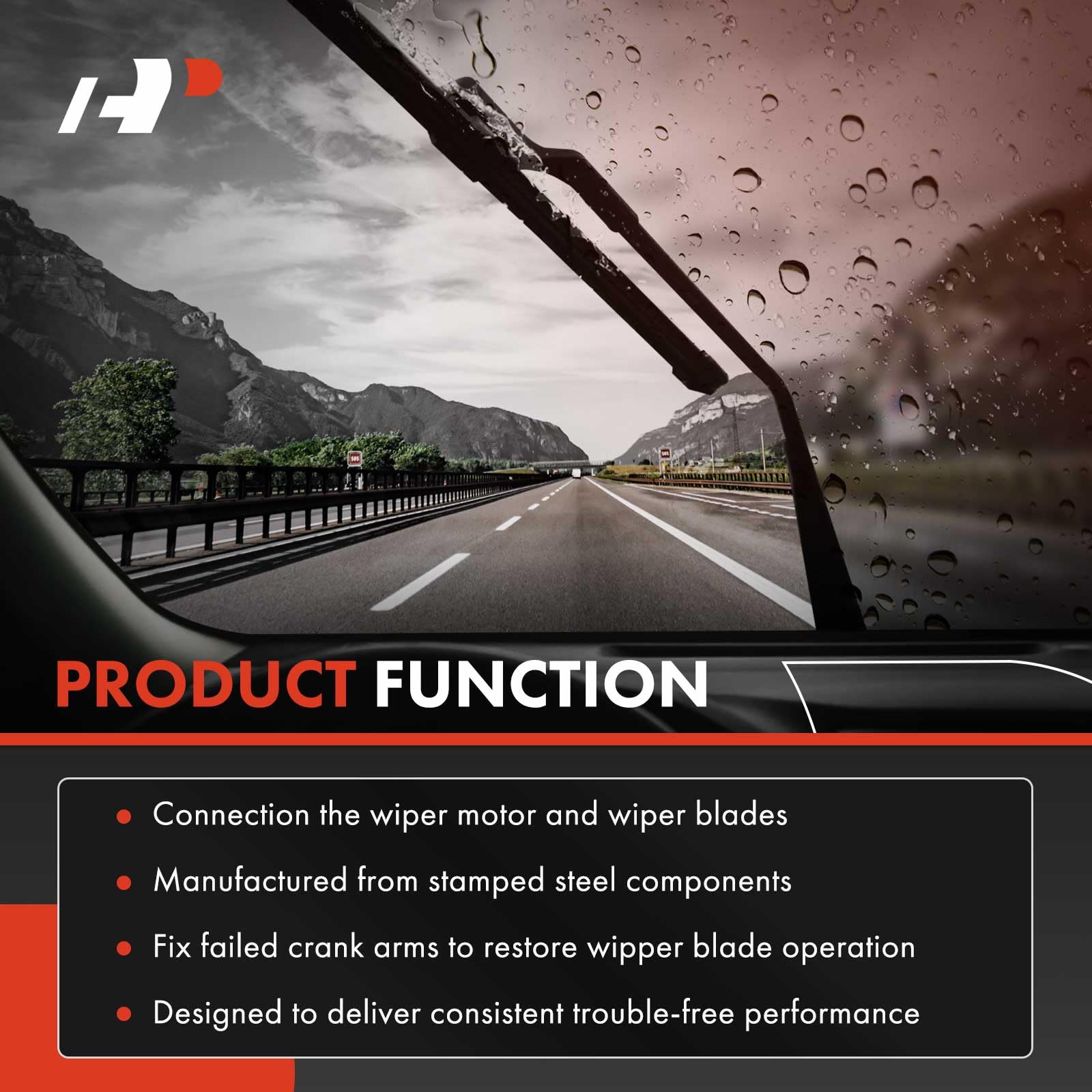 A-Premium Front Windshield Wiper Linkage Compatible with Chevrolet & GMC Vehicles - Equinox 2010-2017, Terrain 2010-2017, Sport