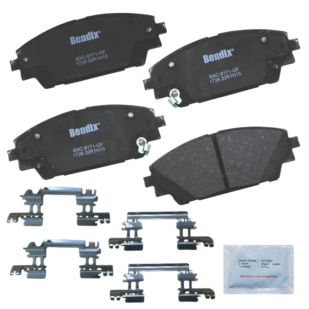 Bendix Priority1 Cfc1728 Ceramic Front Brake Pads For Mazda 3 2018-2014, 3 Sport 2017-2014, Cx-3 2022-2016