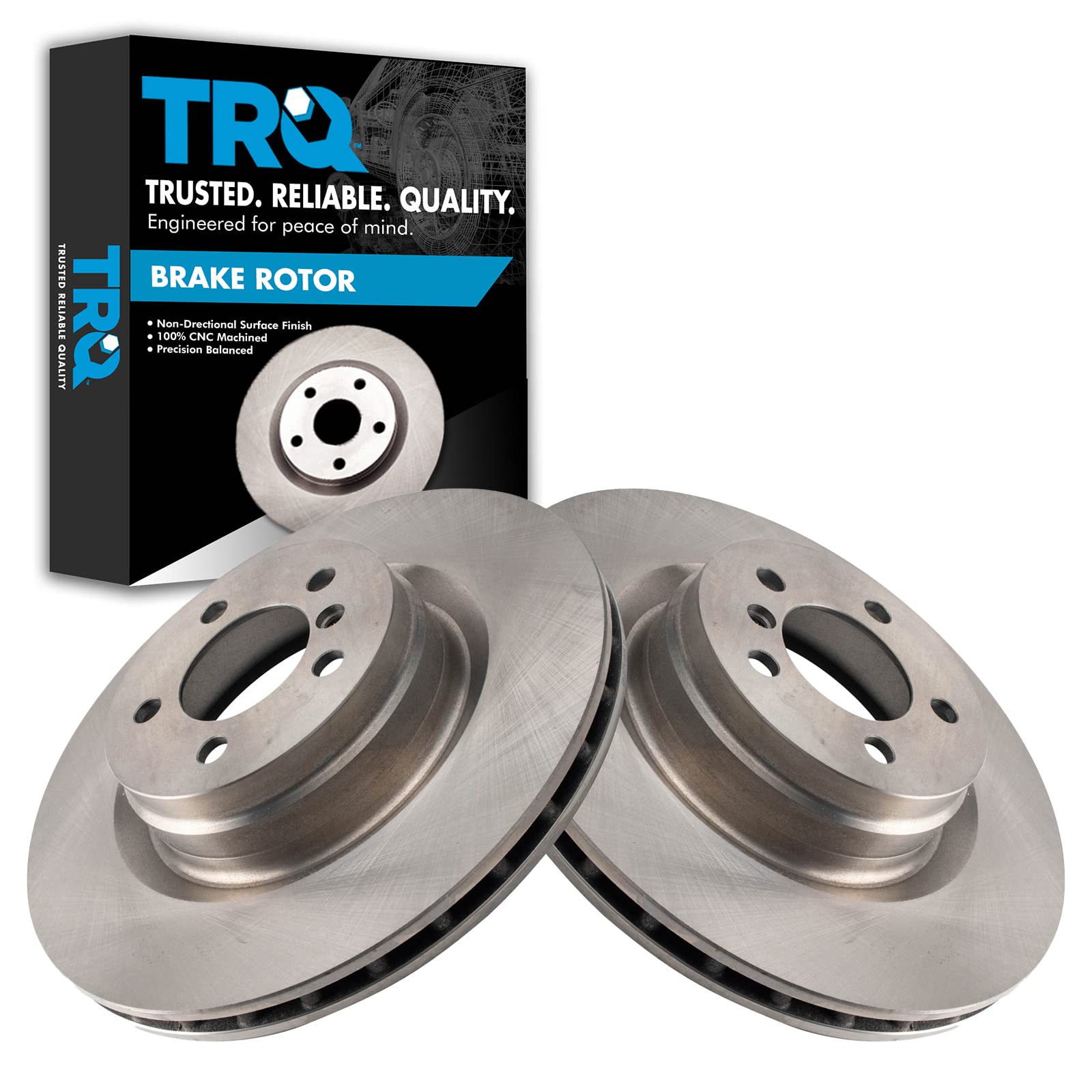 Trq Front Brake Rotors Set Vented Compatible With 2006-2012 Land Rover Range Rover
