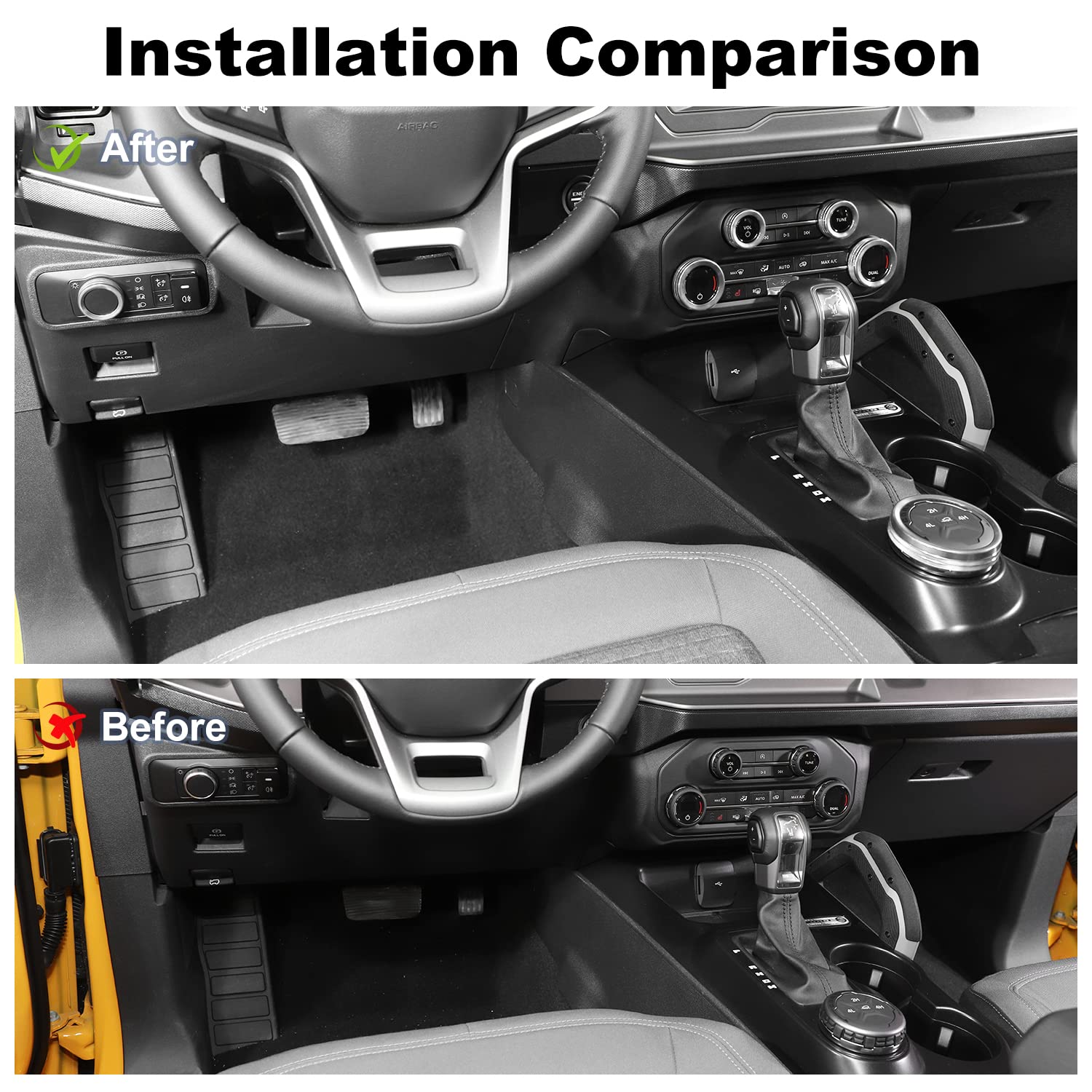 Jwwy Air Conditioner Headlight Switch Knob 4Wd Wheel Drive Trailer Gear Switch Knob Cover For 2021-2022 Ford Bronco Accessories