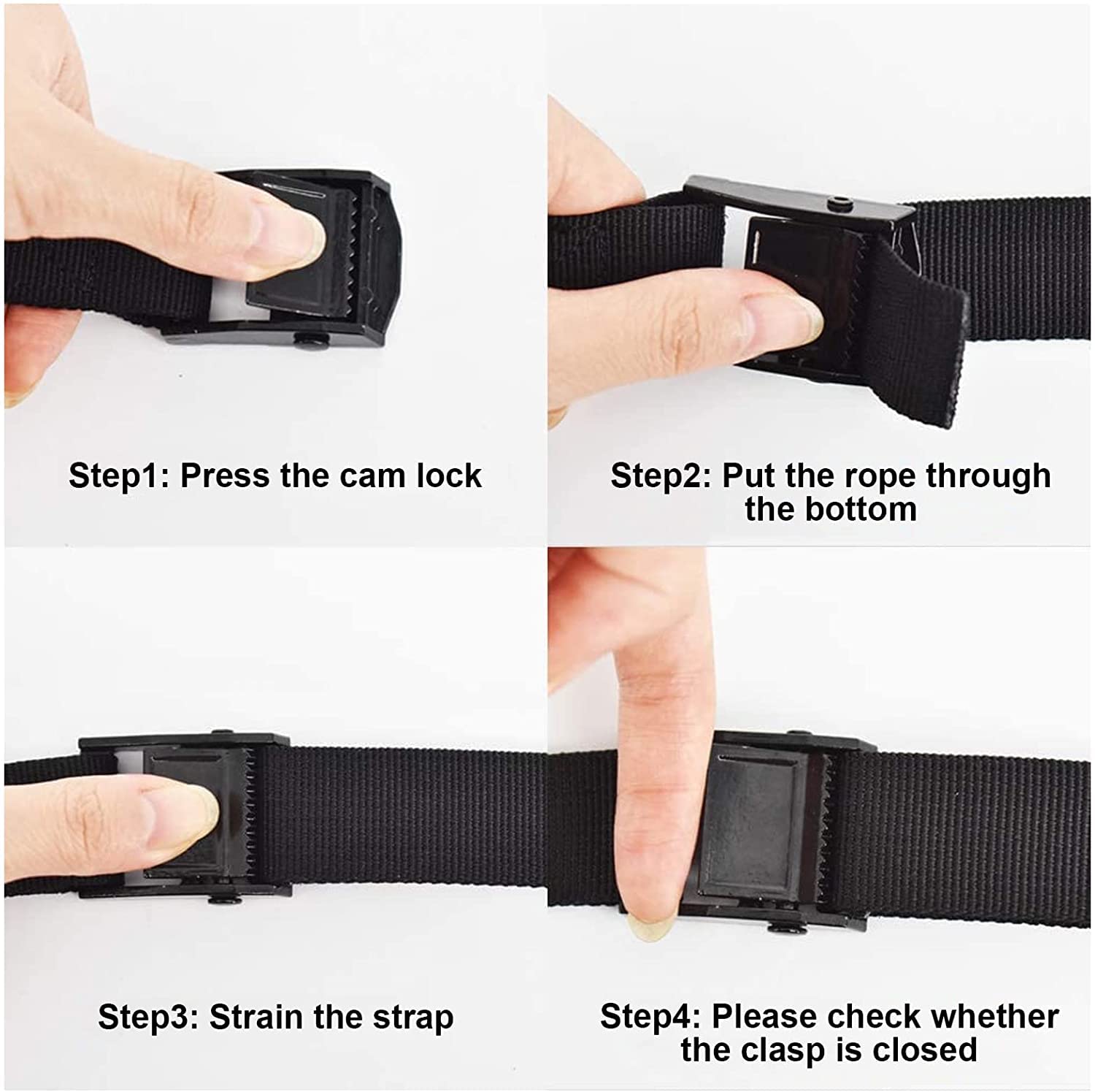 4 Pack Tie Down Straps,5ft x 1'' Lashing Straps with Adjustable Buckle Heavy Duty Secure Straps up to 600 lbs for Cargo, Luggage