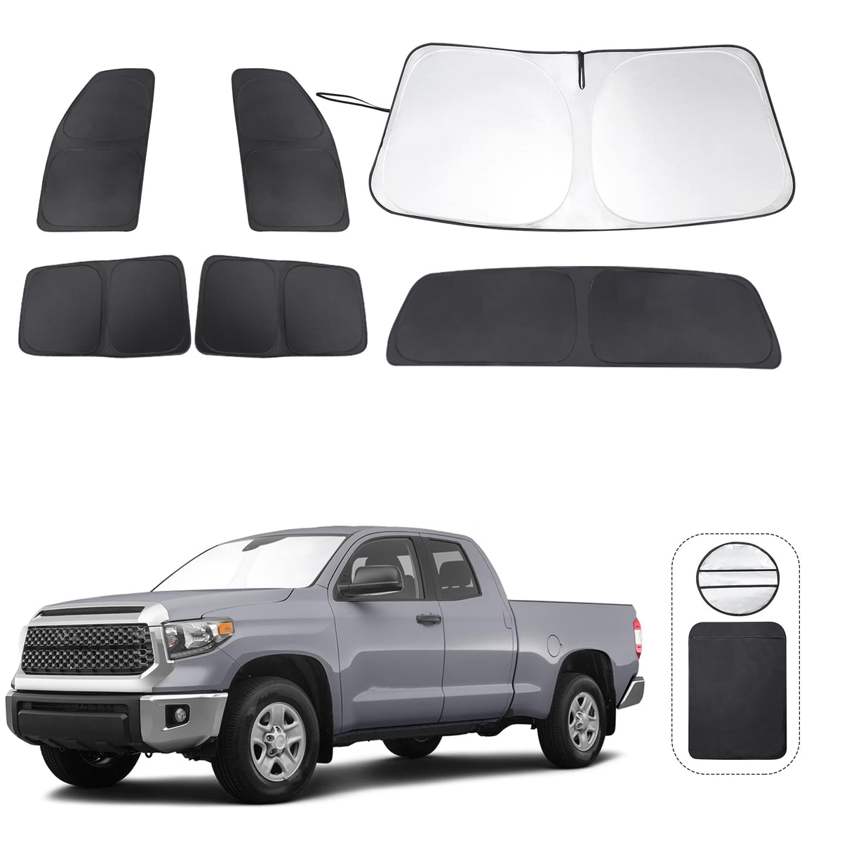 Tinglu Window Shades For Toyota Tundra 2007-2021 Accessories Full Windows Windshield Sun Shade Sun Uv Rays Privacy Protection Fo