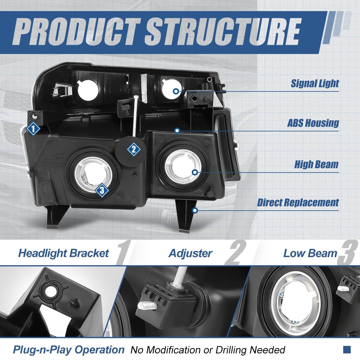 Auto Dynasty 4Pcs Headlights Assembly And Bumper Lamps Compatible With Chevy Colorado Gmc Canyon 2004-2012 Isuzu I-290 I-370 200