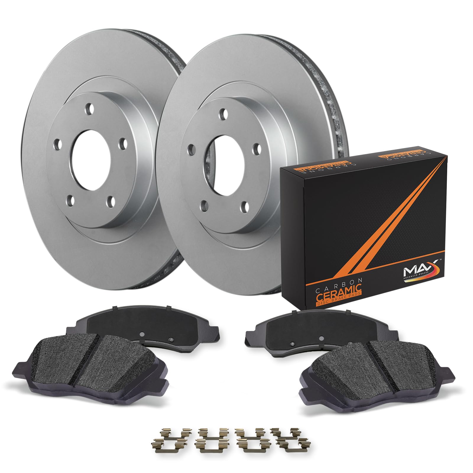 Max Advanced Brakes Front Brake Kit For Lexus Es250 Es300H Es350 Ux200 Ux250H Toyota Camry Avalon Rav4 C-Hr Venza Replacement Geomet Coated Oe Disc Brake Rotors And Ceramic Brake Pads