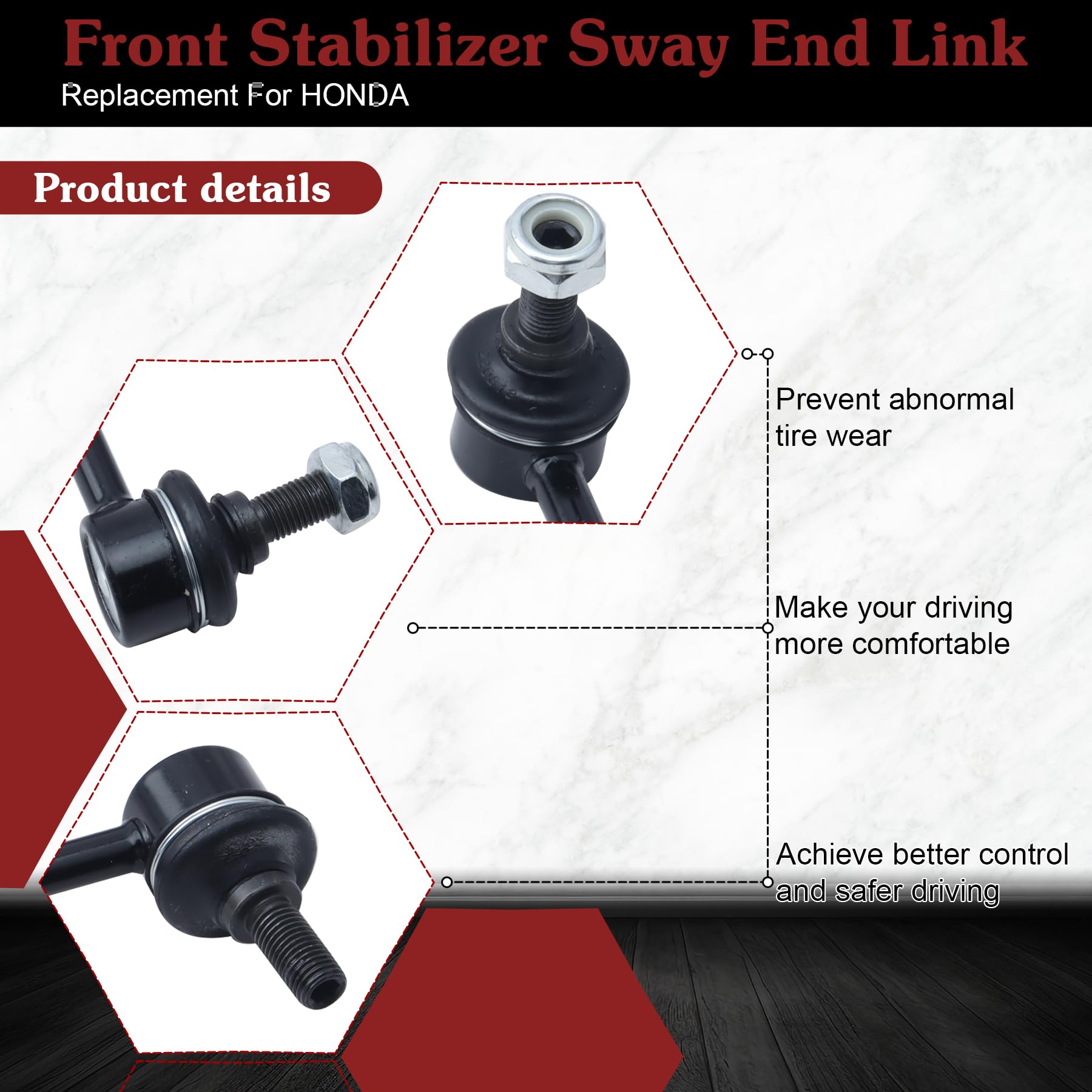 Stiueoav K90716 K90717 Sway Bar Link - Rear Stabilizer End Link Compatible With 2010-2013 Zdx?2003-2008 Pilot