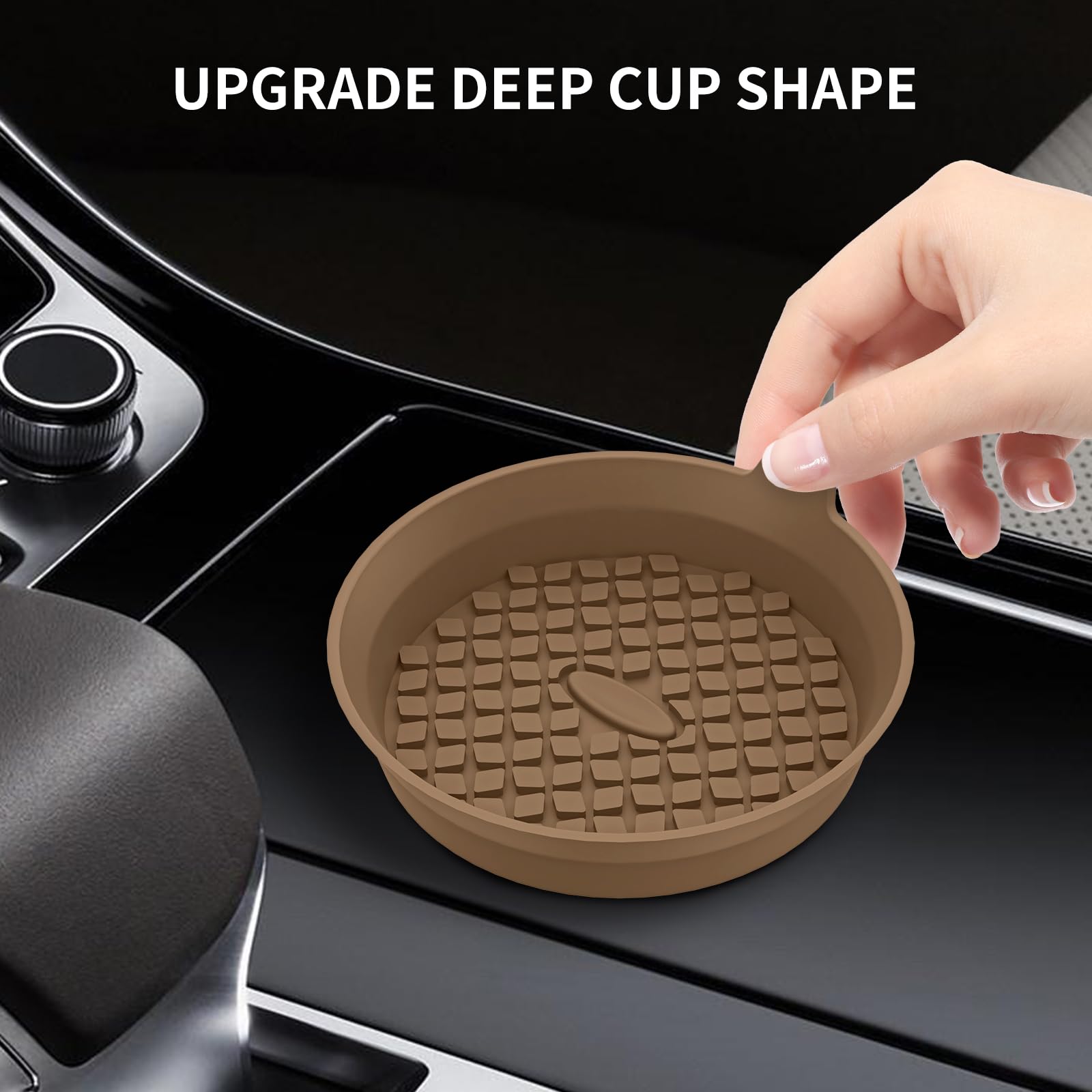 Me.Fan Car Cup Holder Coasters [4 Pack] Silicone Cups Mats, Automotive Universal Non-Slip Recessed Interior Accessories Coffee