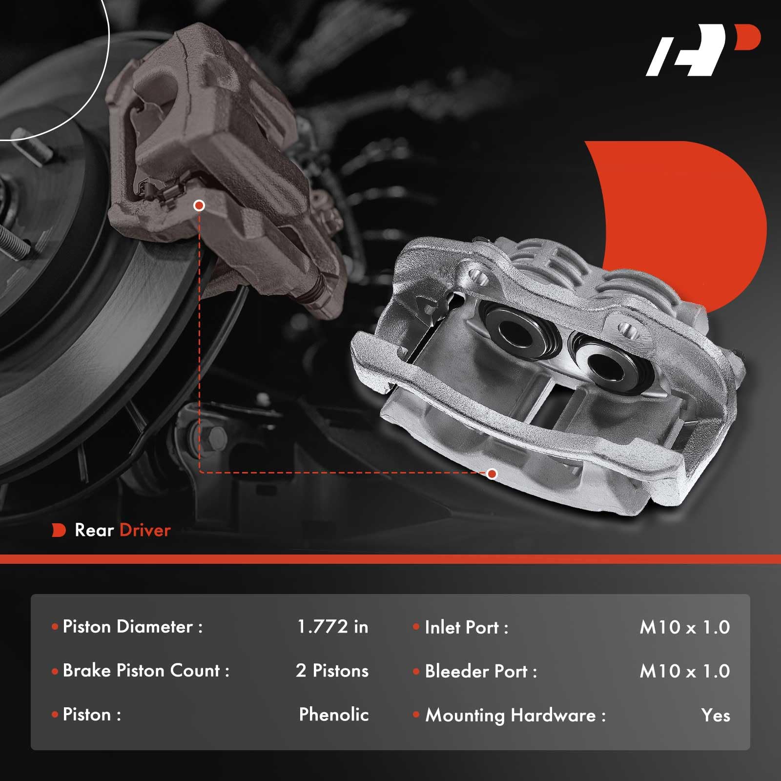 A-Premium Disc Brake Caliper Assembly With Bracket Compatible With Cadillac, Chevy & Gmc Models - Escalade, Avalanche, Silverado