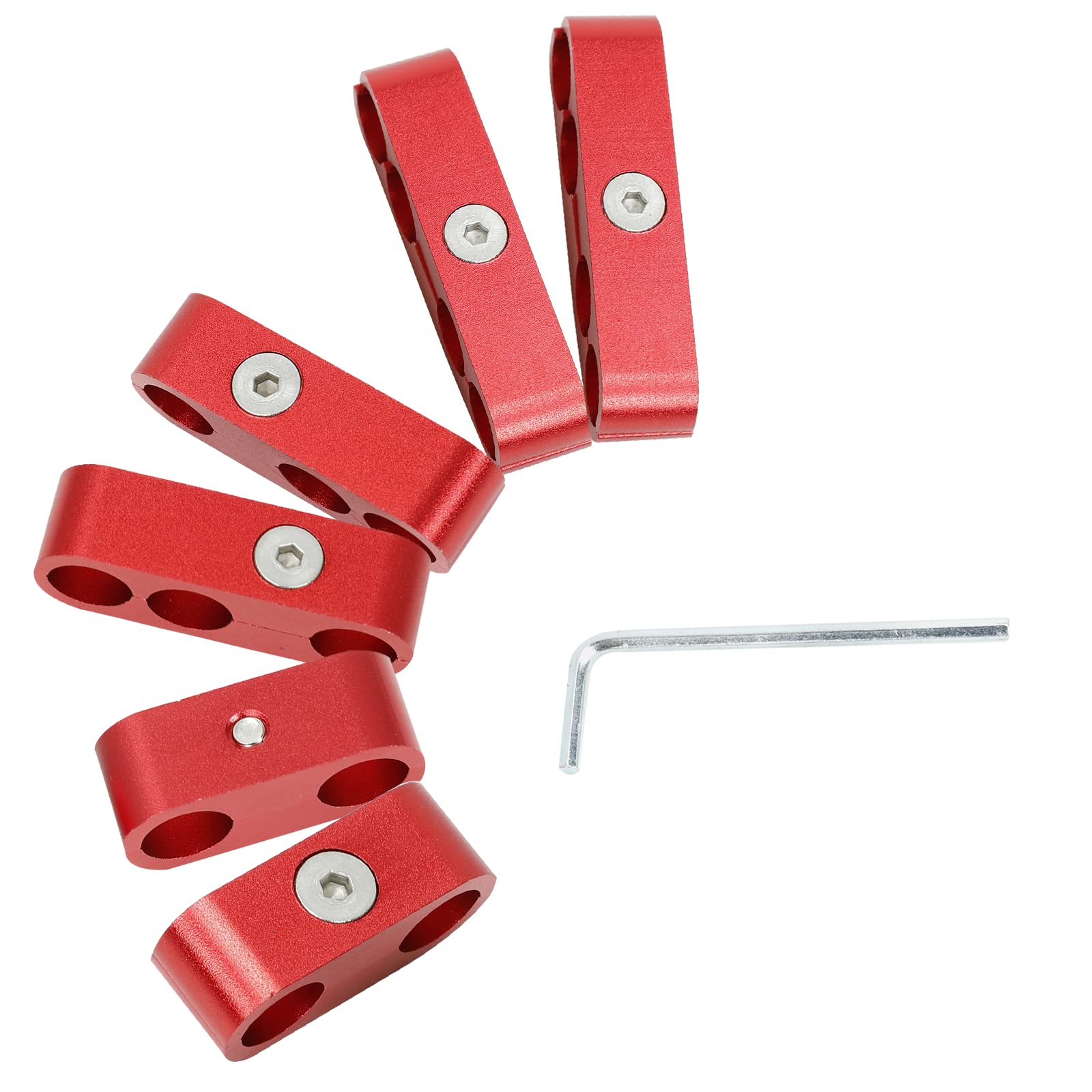 Easyberg Spark Plug Wire Separators Aluminum Kit, 7Mm 8Mm 9.5Mm Engine Spark Plug Wire Separator Divider For Looms Sbc 350(Red)