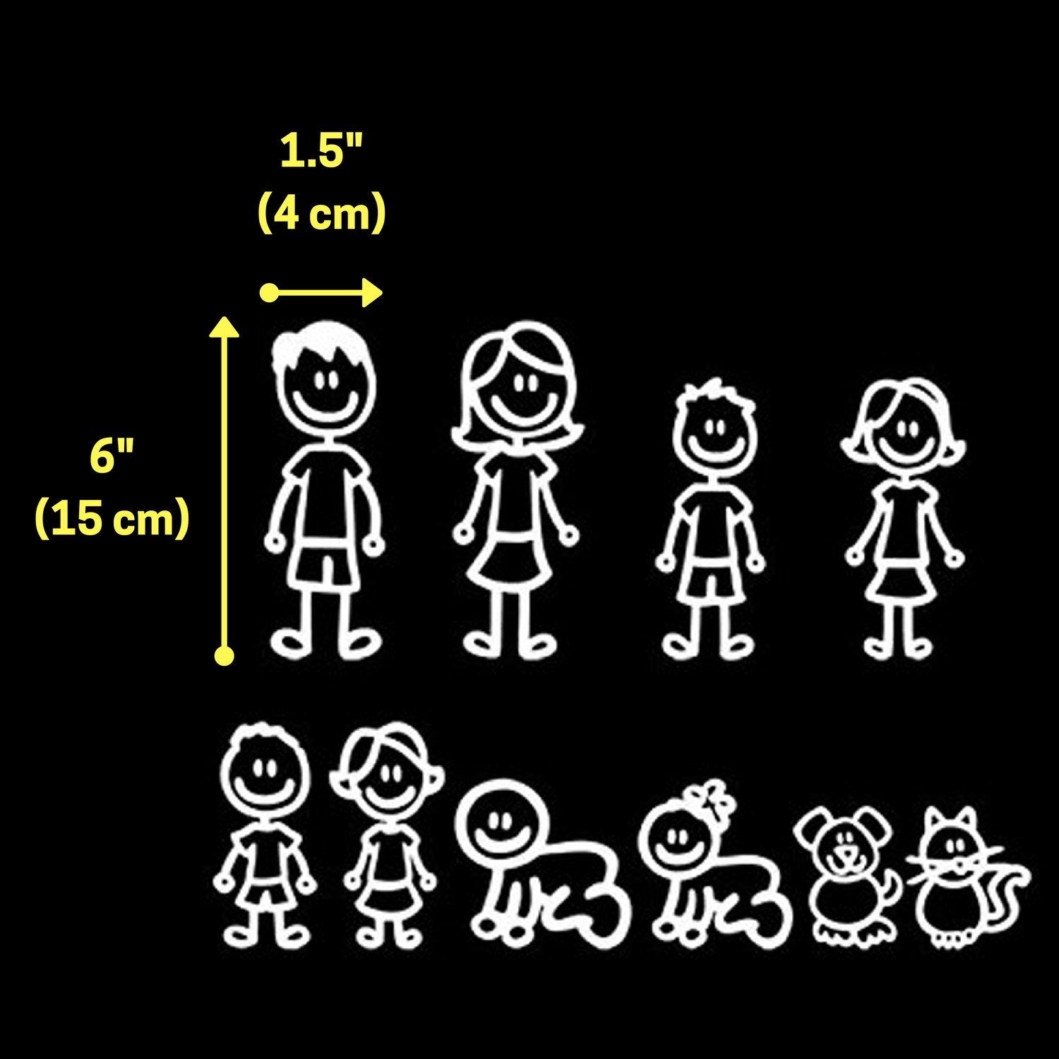 (Set Of 10) Family Car Decals Stickers Bundle