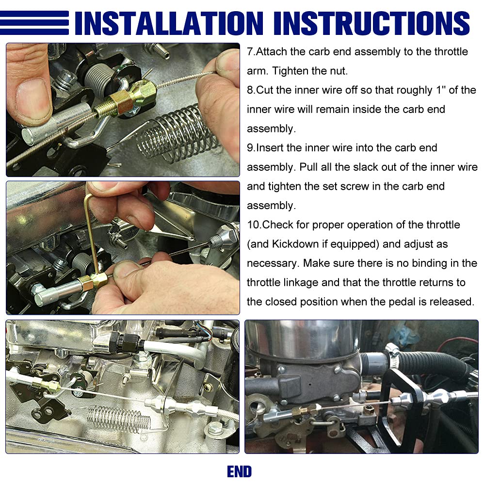 Pqy 24' Hi-Tech Univeral Throttle Cable Braided Stainless Steel Throttle Cable Kit