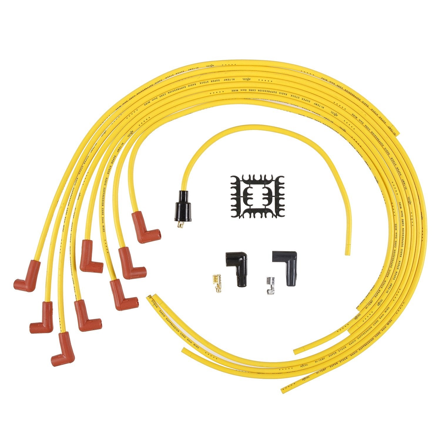 Accel Acc 4041 8Mm Spark Plug Wire Set Super Stock Graphite Universal,Yellow