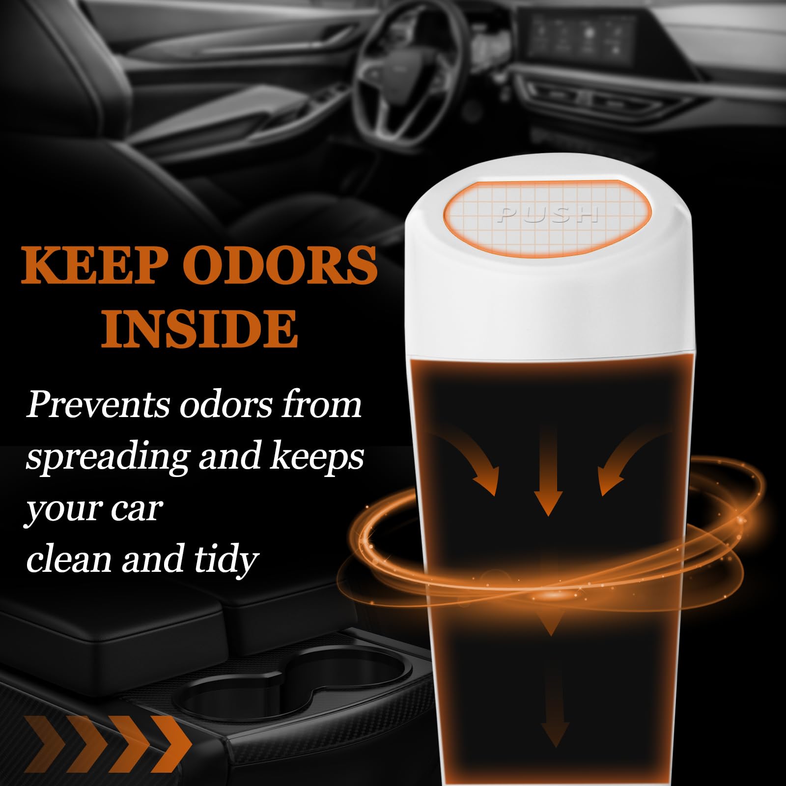 Xiaoniu Car Trash Can With Lid, Leakproof Garbage Can With 40 Attached Trash Bags, Mini Essential Car Accessories For Interior F