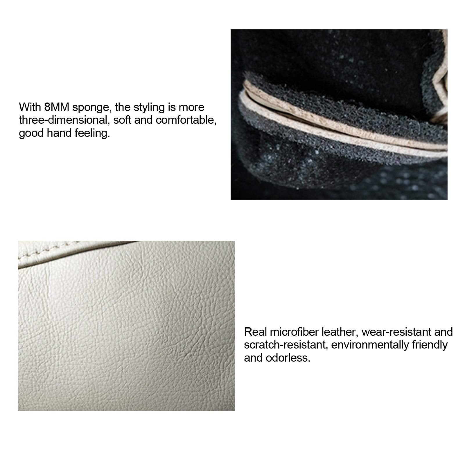 2Pcs Car Seat Armrest Handle Cover, Microfiber Leather Seat Armrest Car Interior Accessory Fit for CRV 2010-2017(Black)