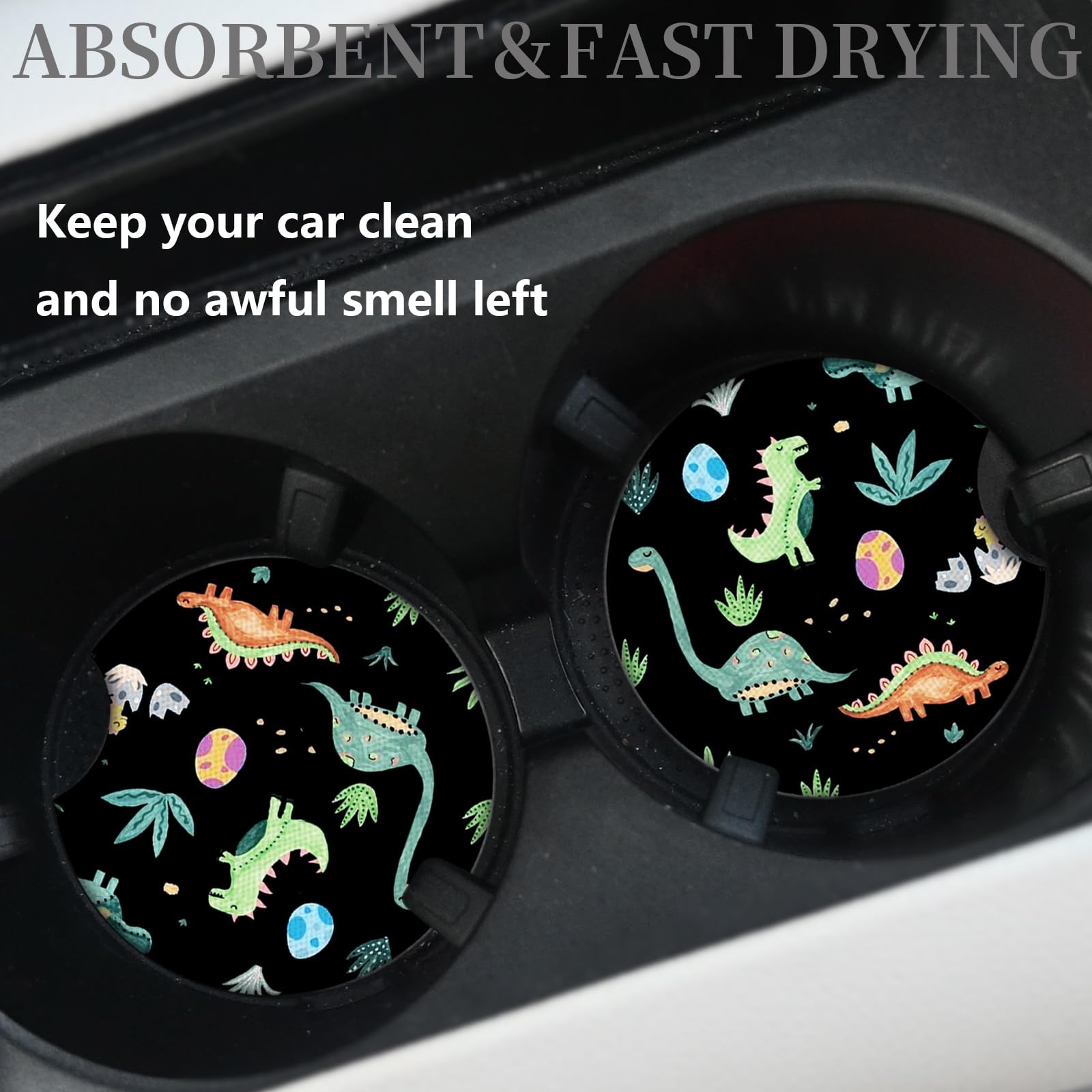 2 Packs Car Coasters For Cup Holders,Keep Cup Holders Clean And Dry,Drink Cup Car Holder Coasters With A Finger Notch,2.75In/7Cm