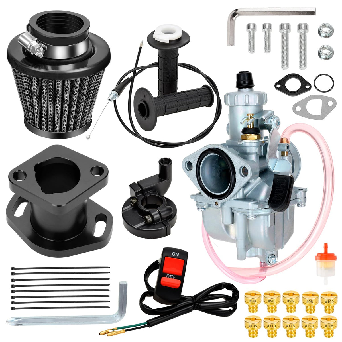 coleman 212 mini bike FVRITO Mini Bike 212cc Carburetor Throttle Cable Assembly Jets Kit for – Carkart