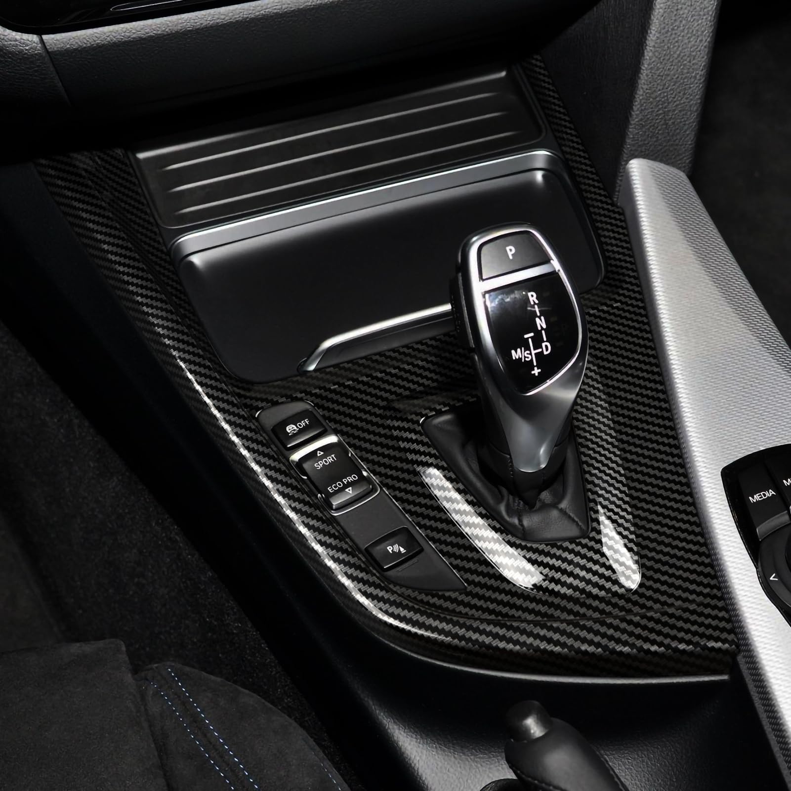 Car Trim Gear Shift Cover Carbon Style Abs Decal Trim Fits For Bmw F30 F31 F34 3Gt F32 F33 F36 3 4 Series Accessories, 2012-2019 - 330E Not Fit