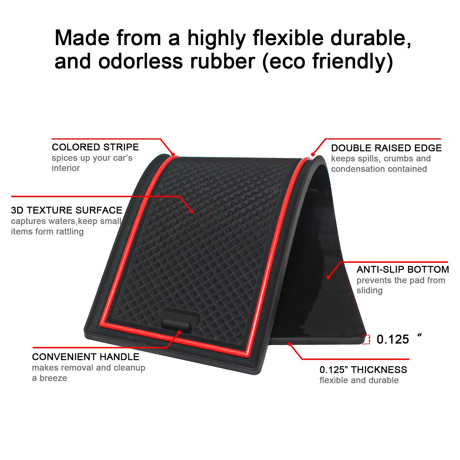 Mochent Cup Holder Insert For Subaru Crosstrek 2023 2022 2021 2020 2019 2018 And For Subaru Impreza 2017-2023 Center Console Mat Non-Slip Door Pocket Liners Interior Accessories(Red)