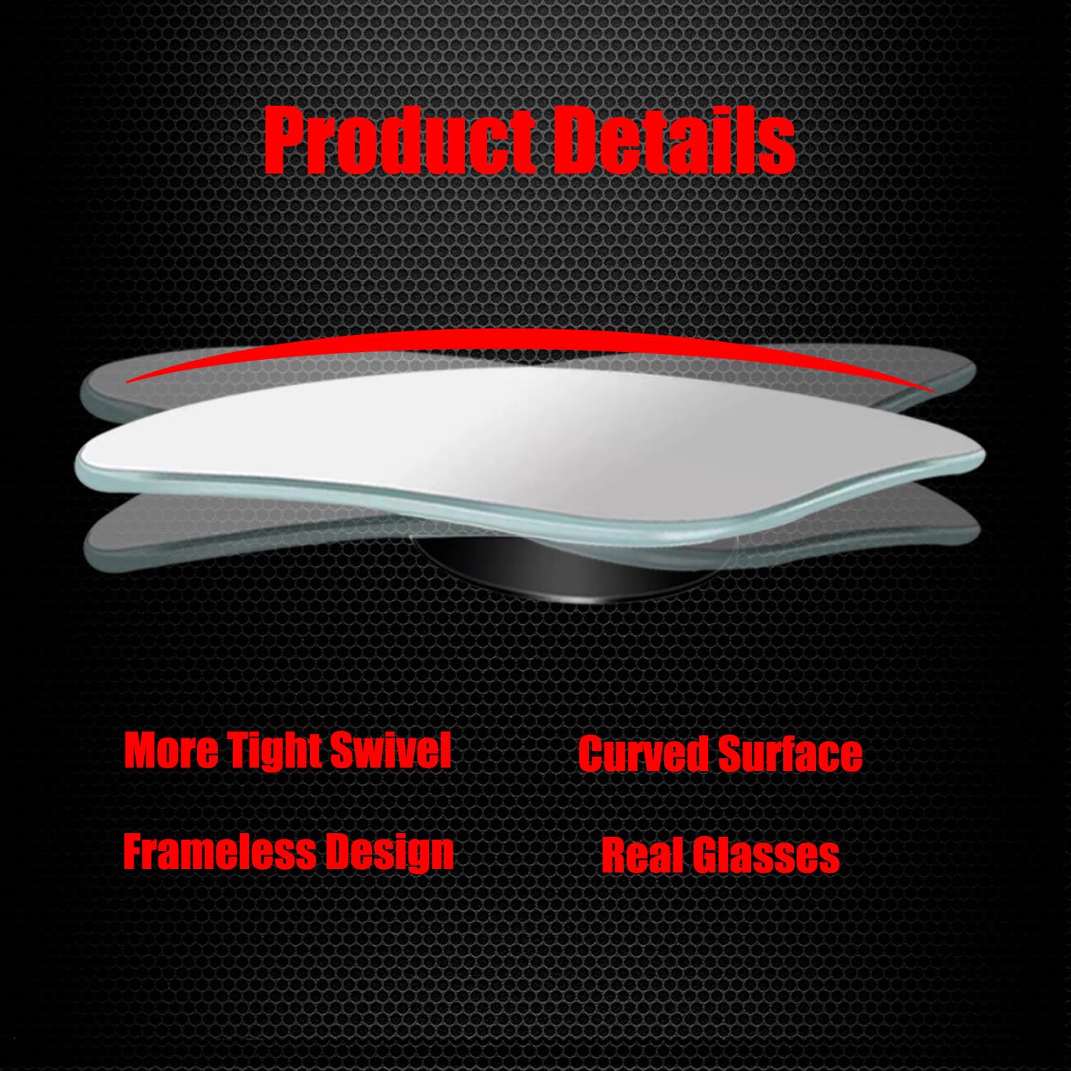 Ampper Fan Shaped Blind Spot Mirror, Frameless Hd Glass Convex Wide Angle Stick On Blindspot Mirror Rearview Car Mirror For Car