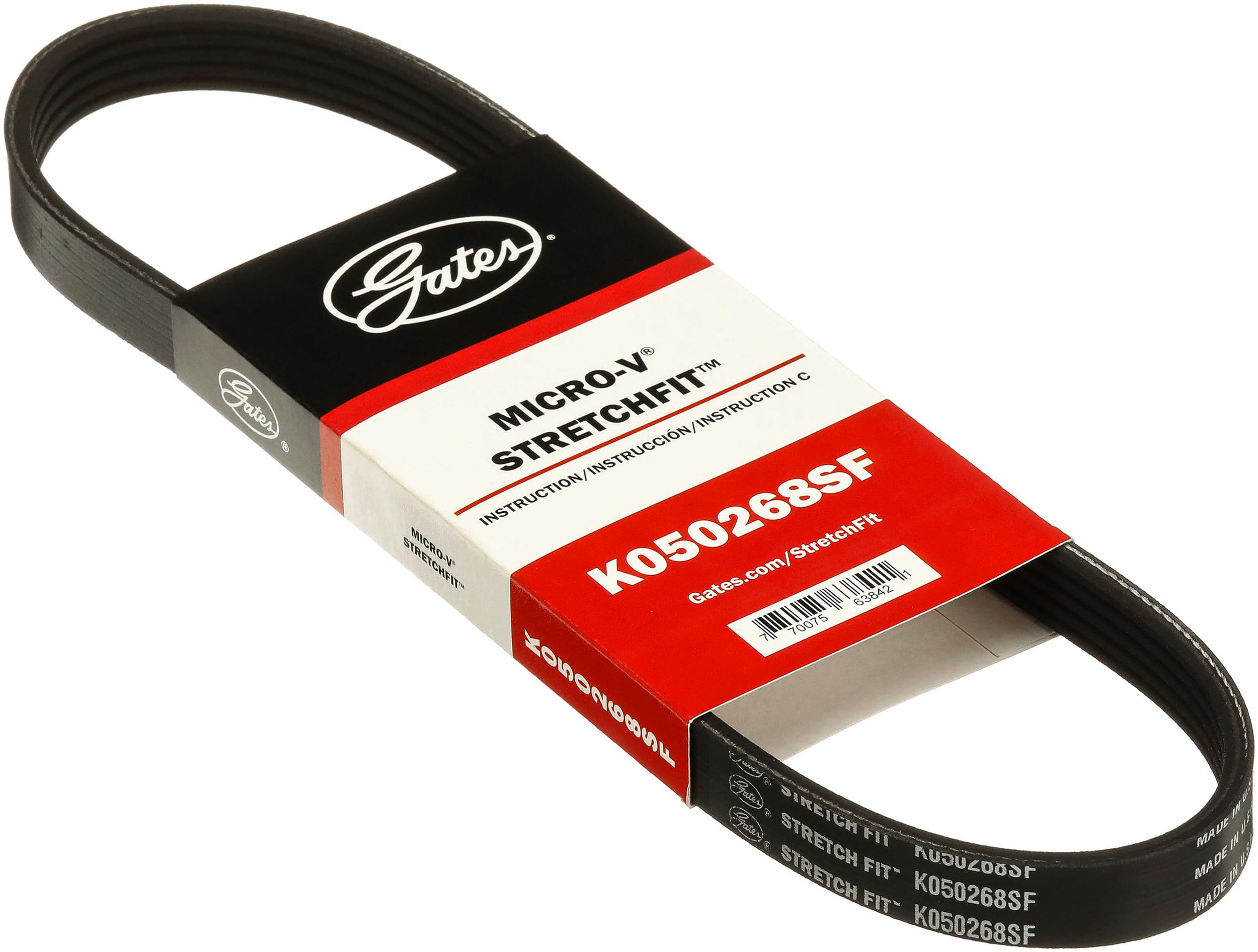 Gates K050268Sf Stretch Fit Micro-V Serpentine Drive Belt