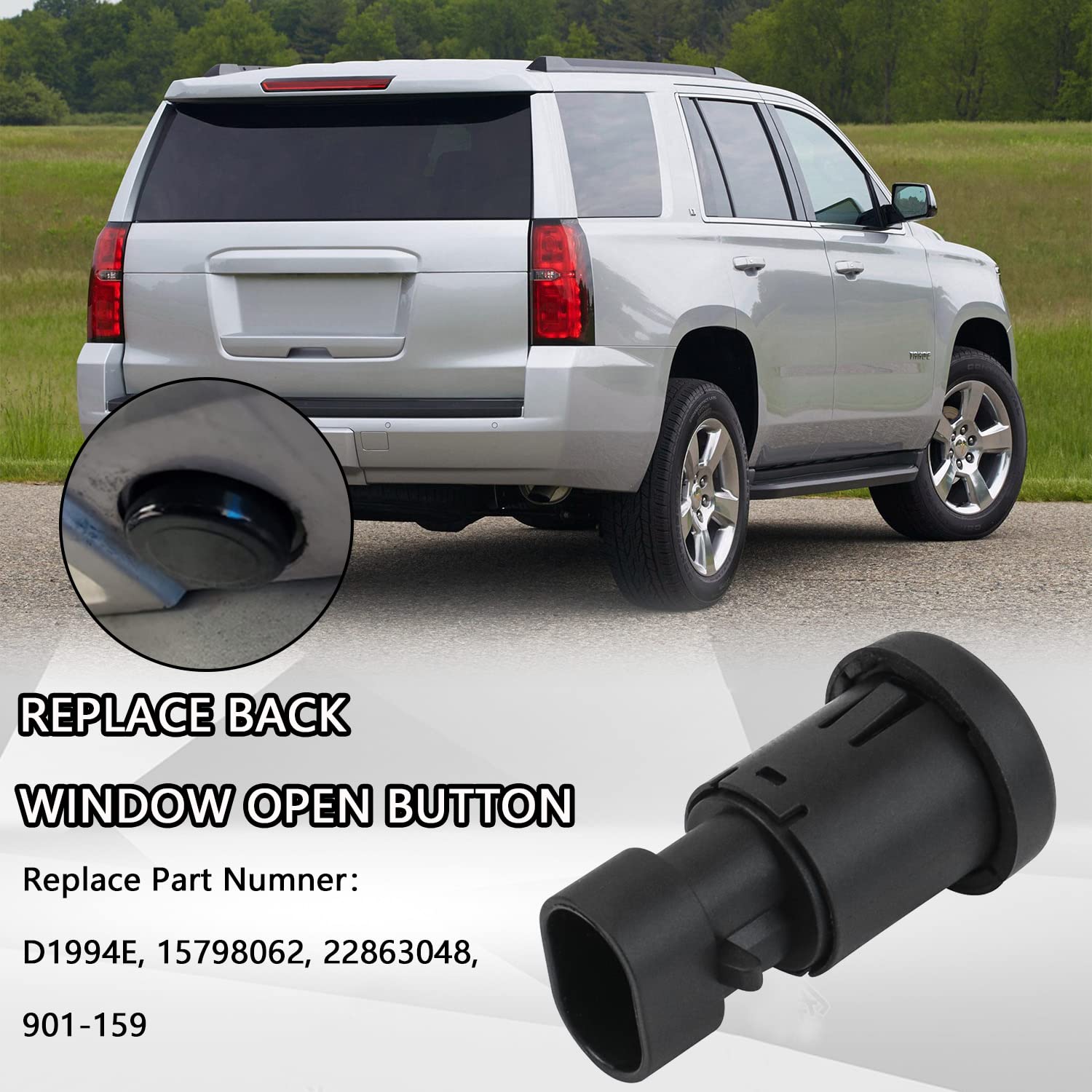 Rear Liftgate Window Glass Release Switch Button Compatible With 2007-2014 Chevy Tahoe Suburban Cadillac Escalade Gmc Yukon Replace D1994E 15798062