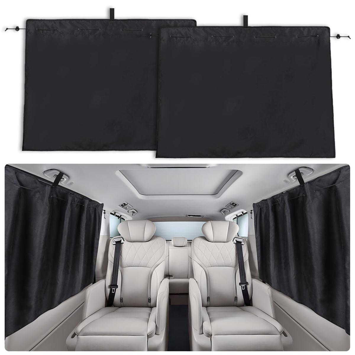 ZATOOTO Car Window Shades - Baby Car Shades for Back & Side Windows, Opaque Suede for Enhanced Privacy & Sun Protection, Travel 