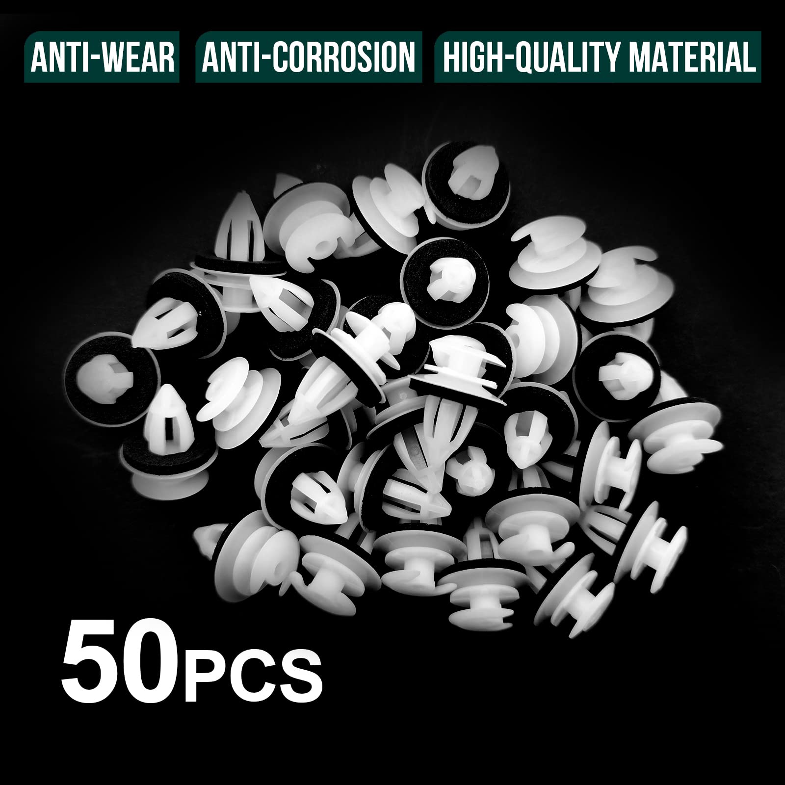 Topcnoem 50Pcs Door Trim Panel Retainer Clips M3-With Seal Ring Replacement For Bmw #51411973500 Series 3, 5 & 7 E46 E36 E34 E38