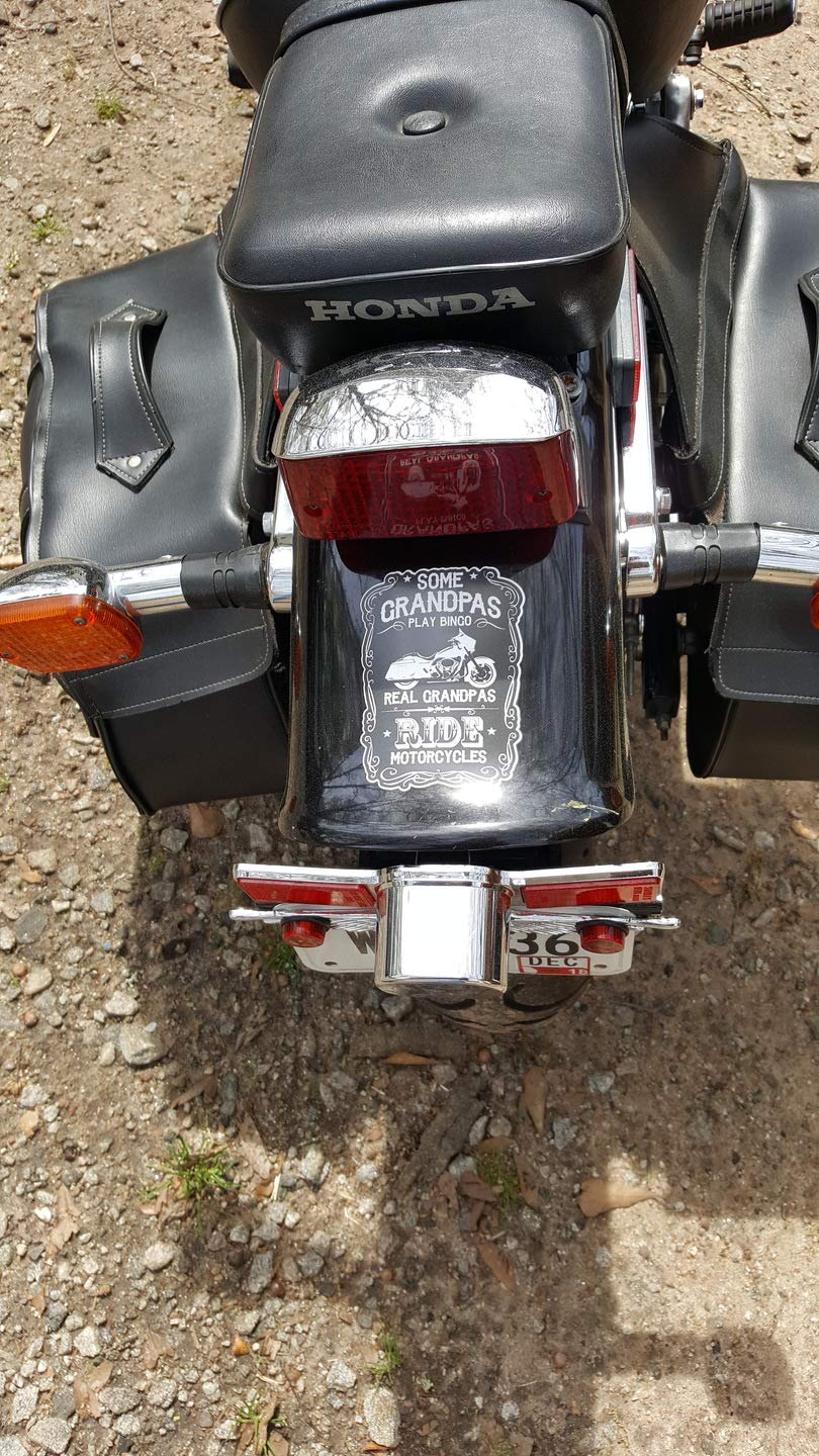 Real Grandpas Ride Motorcycles 7 Inch Decal For Cars, Trucks, Motorcycles, Boats & Laptops - Sticks To All Flat Surfaces Includi