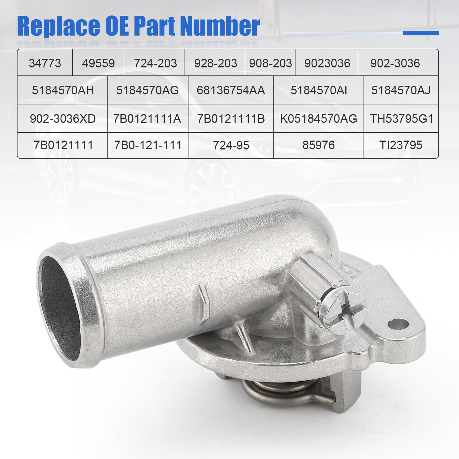 Upgrade Aluminium Thermostat Housing Assembly for Chrysler 200 Town & Country,Ram C/V ProMaster 1500 2500 3500,Dodge Avenger Jou
