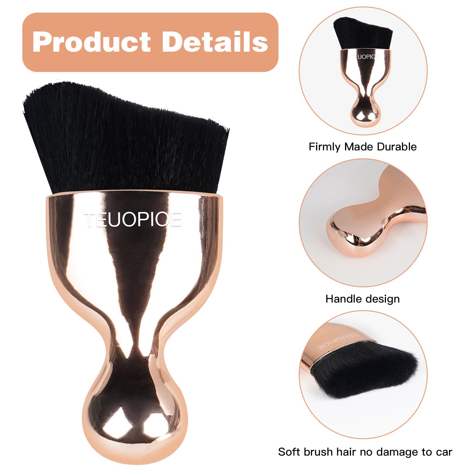 Teuopioe Car Interior Cleaning Brush,Auto Soft Hair Car Brush, Car Interior Dust Brush,Car Accessories For Car Dashboard, Air Co