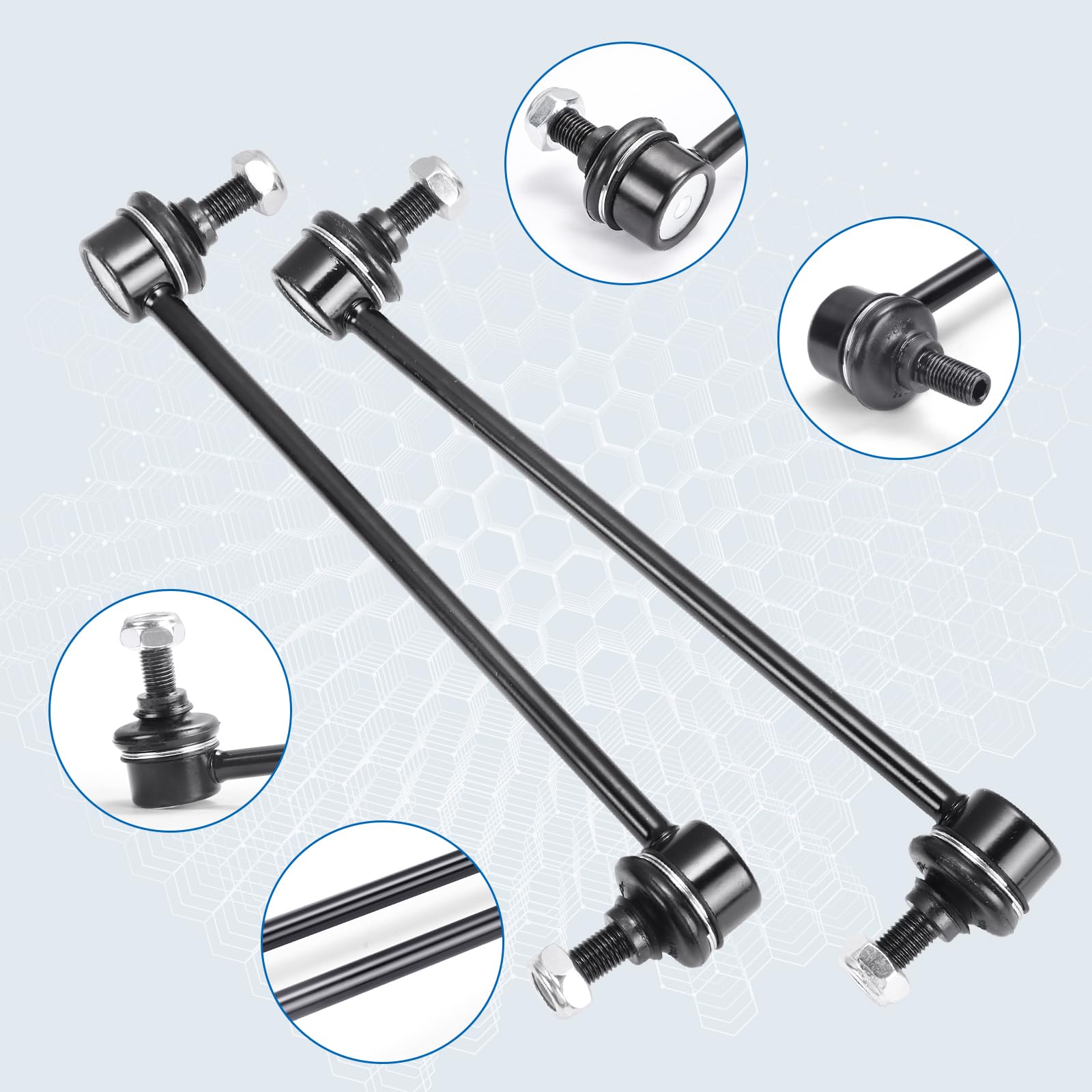 K90344 Sway Bar Links Fit For Lexus Es300 2002-2003,Es330,Rx330,Rx350,Rx400H,Rx450H 2010-2017;Avalon,Camry,Highlander,Solara,Venza 2002-2017 Front Stabilizer Bar End Link Suspension Kit