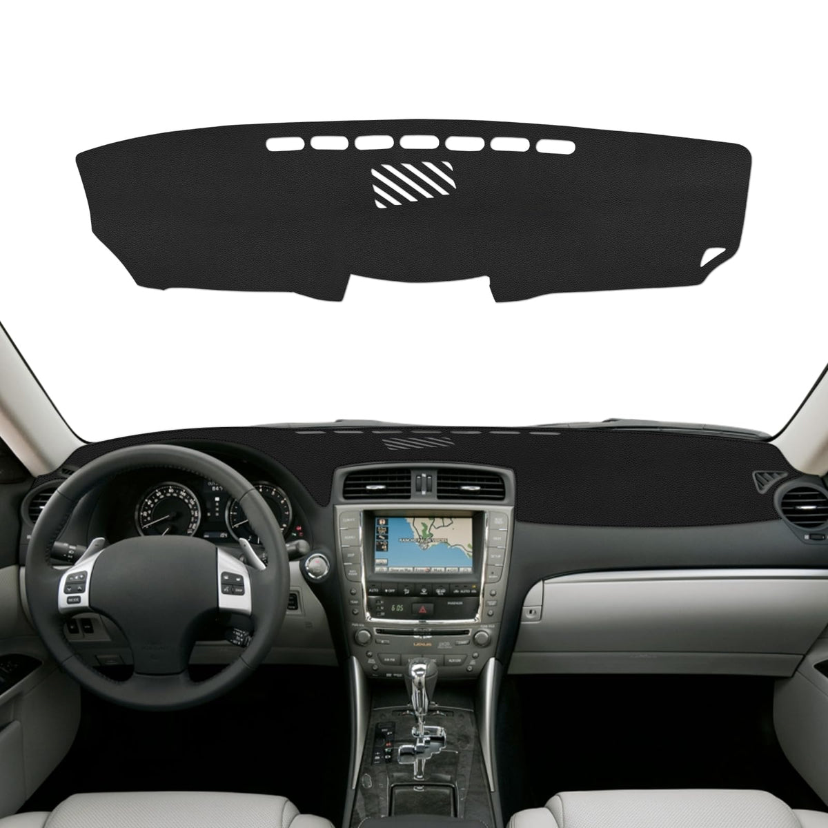 Lantiverse Leather Dash Cover Accessories for Lexus IS250 2006 2007 2008 2009 2010 2011, Dash Mat Dashboard Cover and Interior D