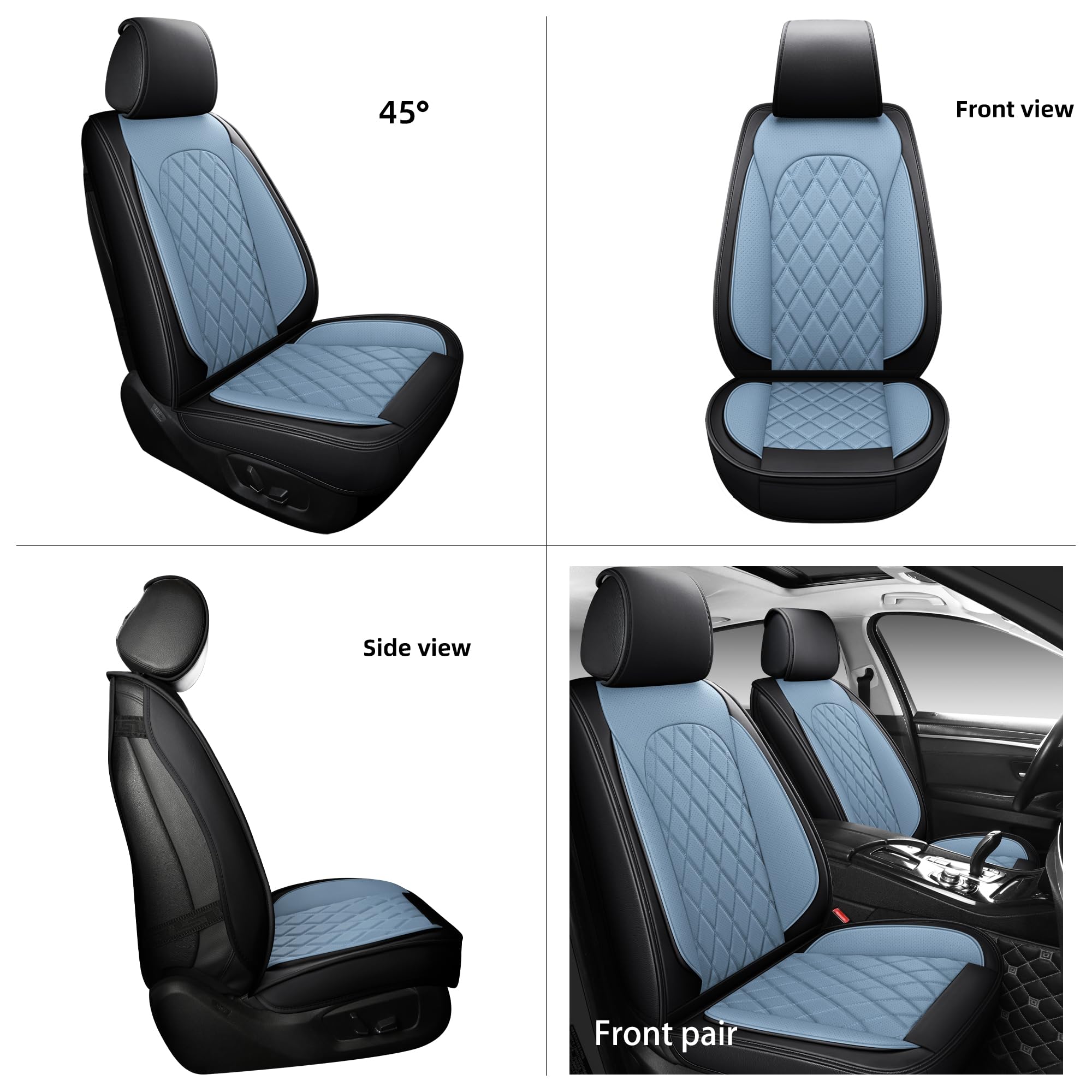 LINGVIDO Universal Waterproof Leather Car Seat Covers - Full Set Sport Cushion Protector for SUVs, Trucks, and Cars Automotive S