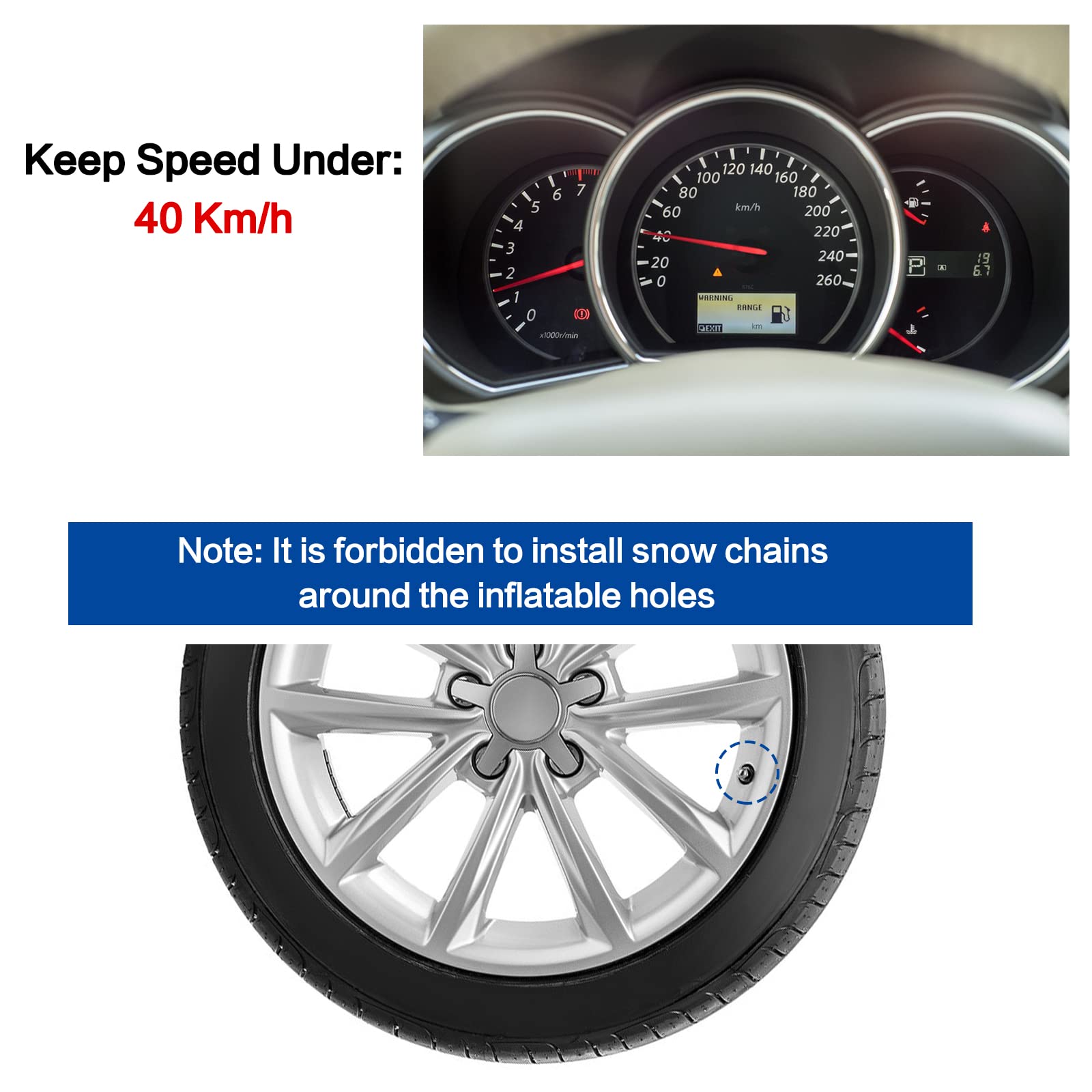 Agnuk Thickened Snow Chains, 6 Pack Tire Chains For Truck Suv In Snow, Ice, Sand And Mud (Tire Width 195-225Mm)