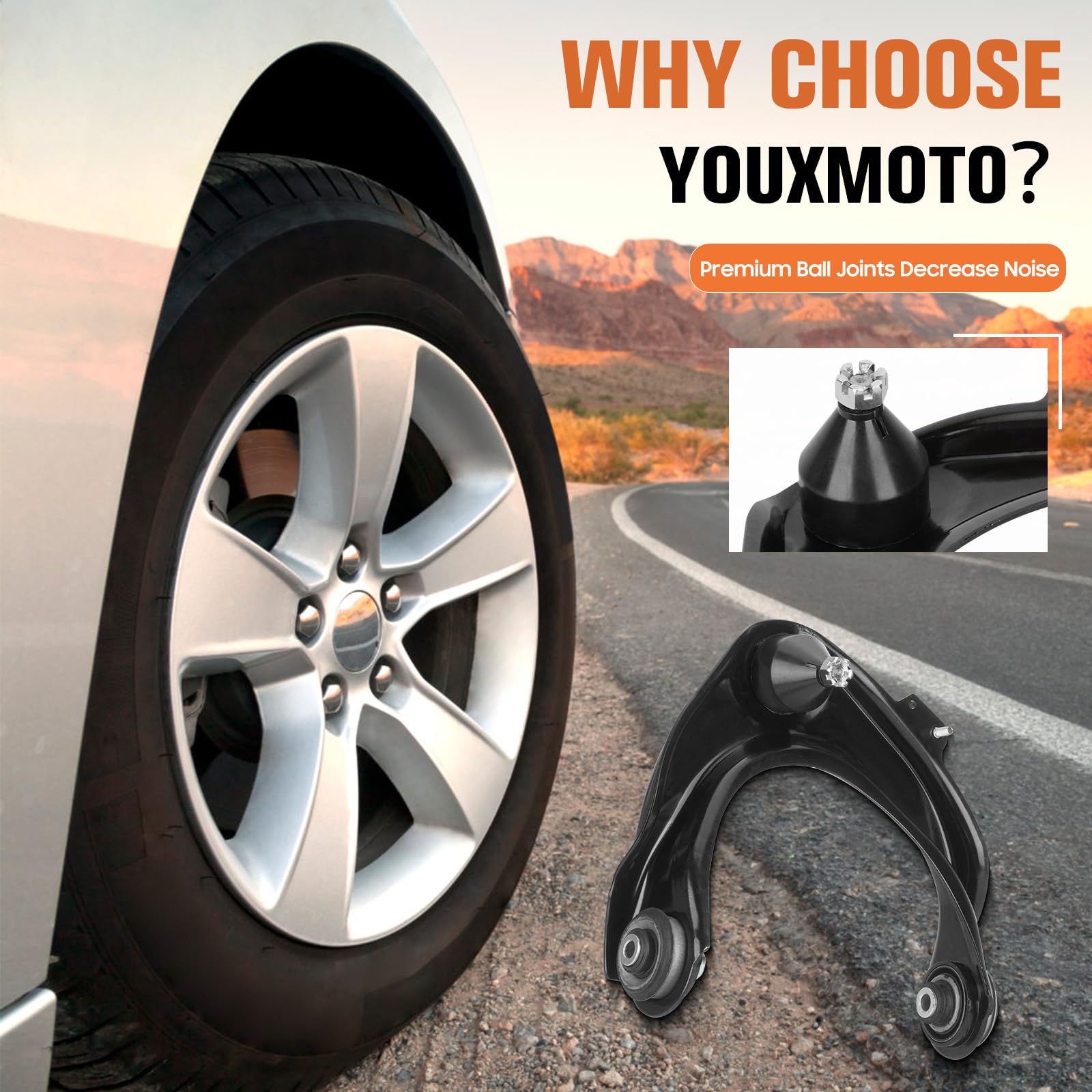 4Pcs Front Upper Control Arms + Lower Ball Joint Suspension Kits Fits For Acura Cl 2001-2003, Tl 1999-2003, For Honda Accord 199