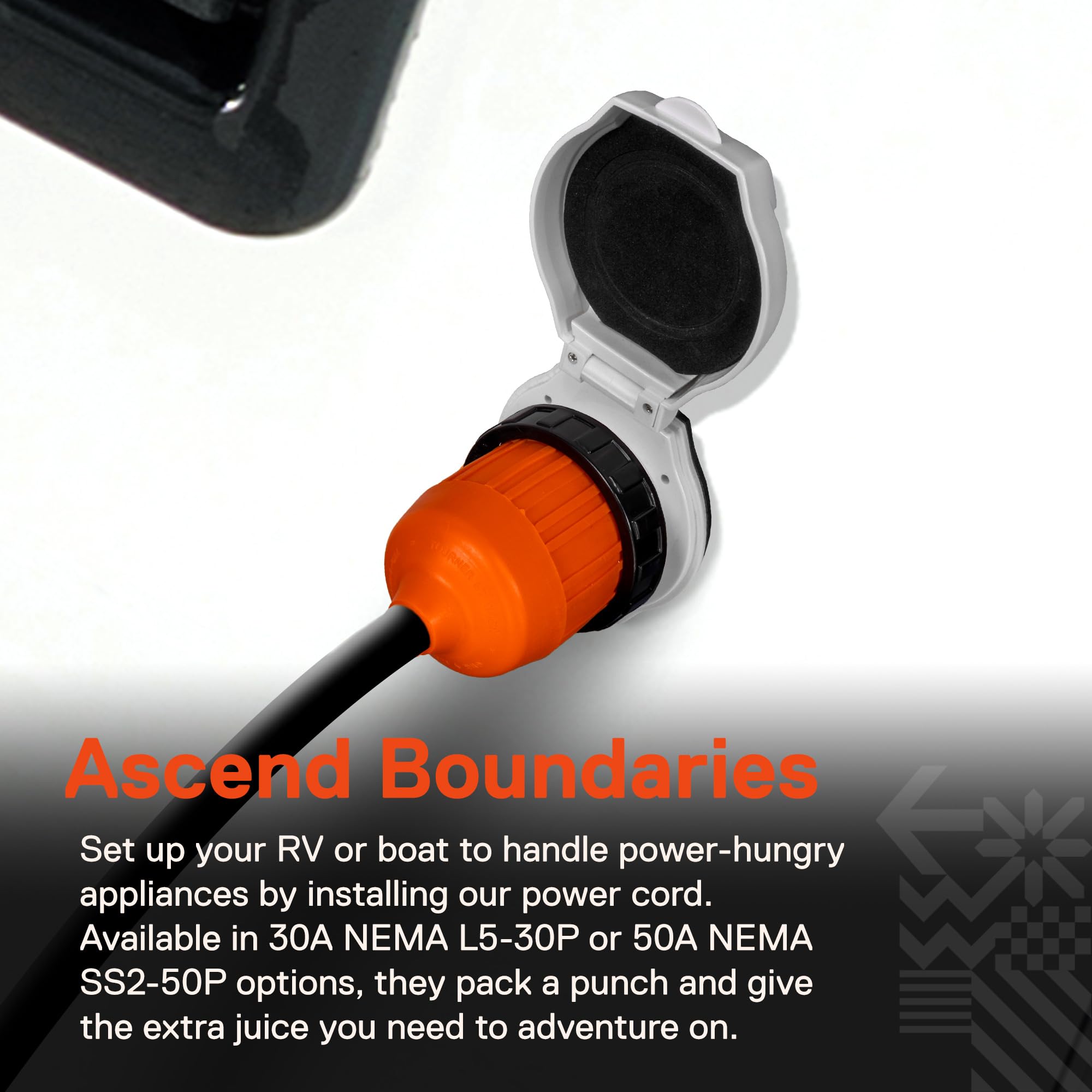 True Mods 30A Rv Power Twist Lock Female End Plug Receptacle Cord Connector Kit With Locking Boot Protector Cover Replacement [N