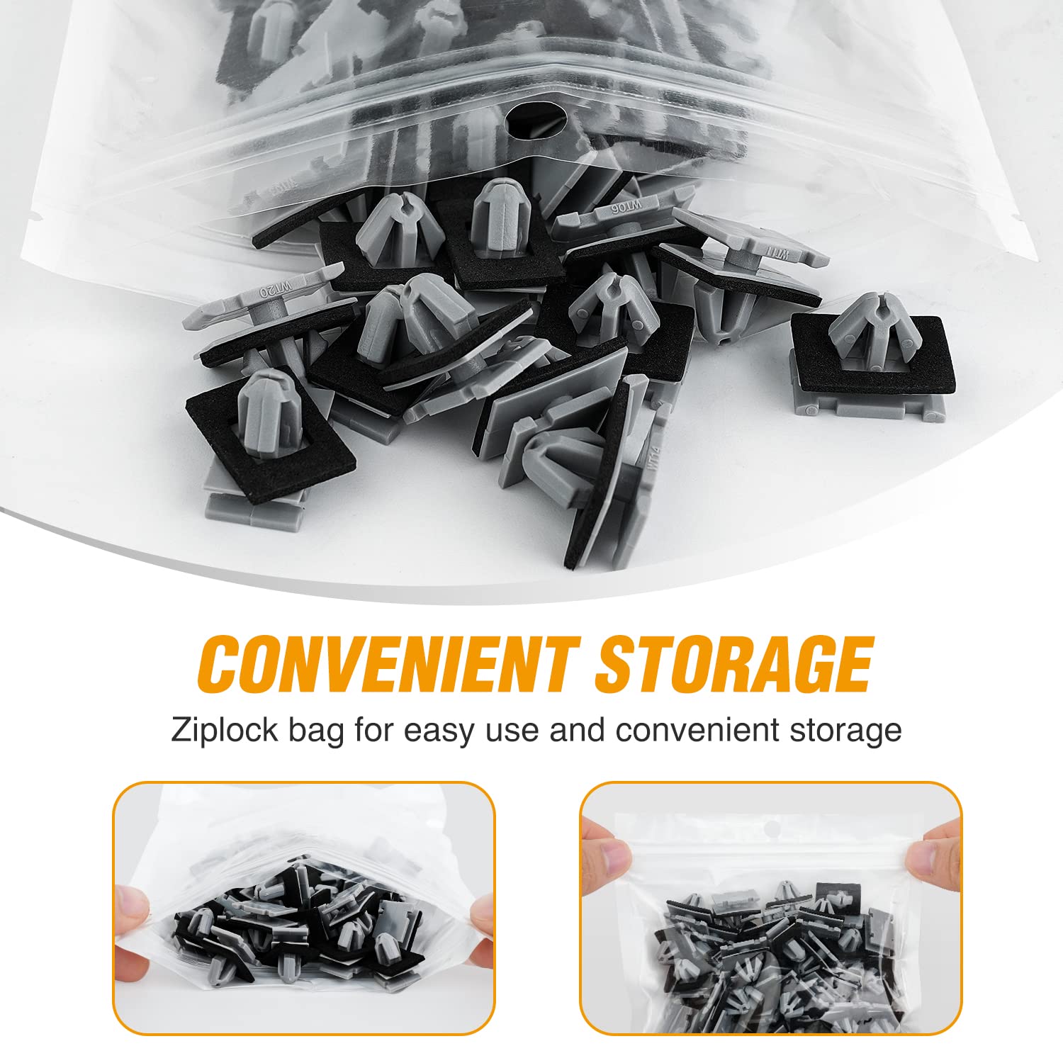 Gooacc 50Pcs Wheel Flair Mounting Clip Rocker Moulding Fender Clip With Sealer For Buick Cadillac Chevrolet Gmc Jeep Pontiac Mon