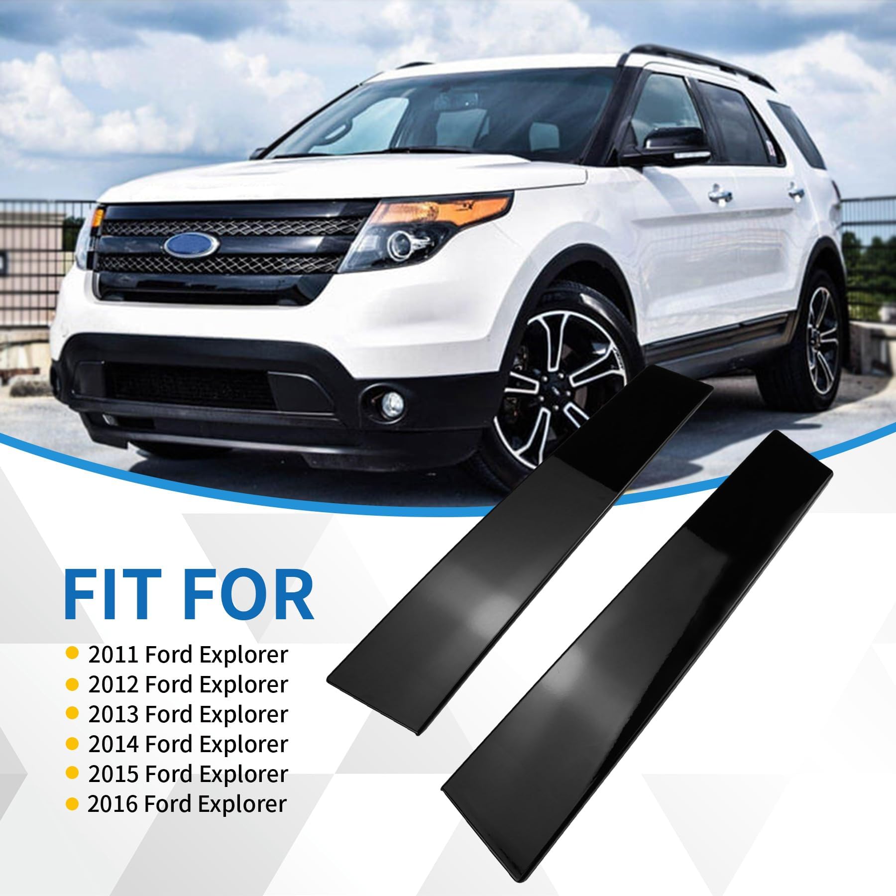 AIWGIW B Pillar Trim Door Molding Fit for 2011-2016 Ford Explorer, OE 926-448,926-449, BB5Z-7820554-AB, BB5Z7820554AC