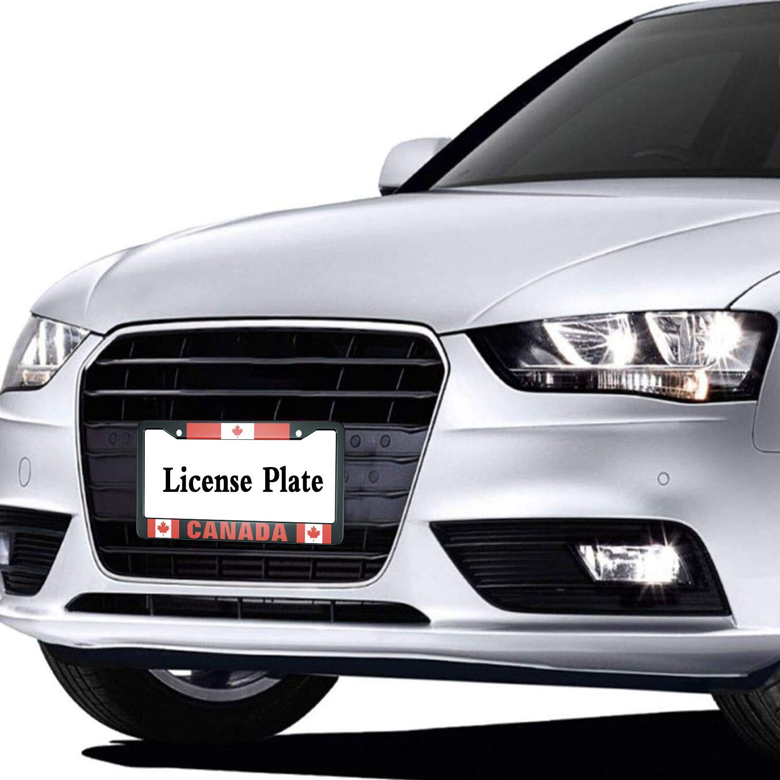 HOSNYE Canada License Plate Frame The Canadian Flag Metal License Plate Cover Front Plates Frames Car Tag Frame for Women Men US