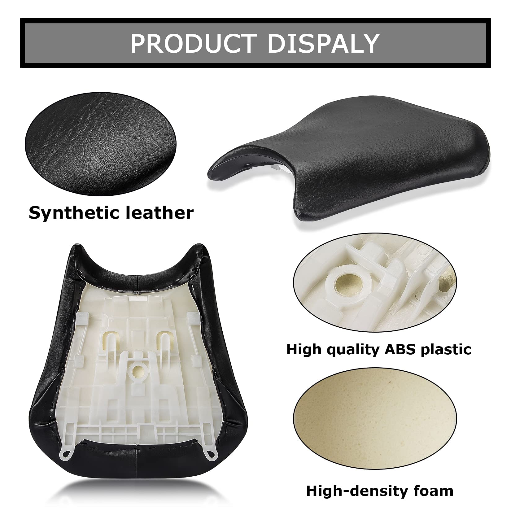 PSLER Front Rider Driver Seat Pillion Cushion for CBR600RR 2005-2006 (Black)