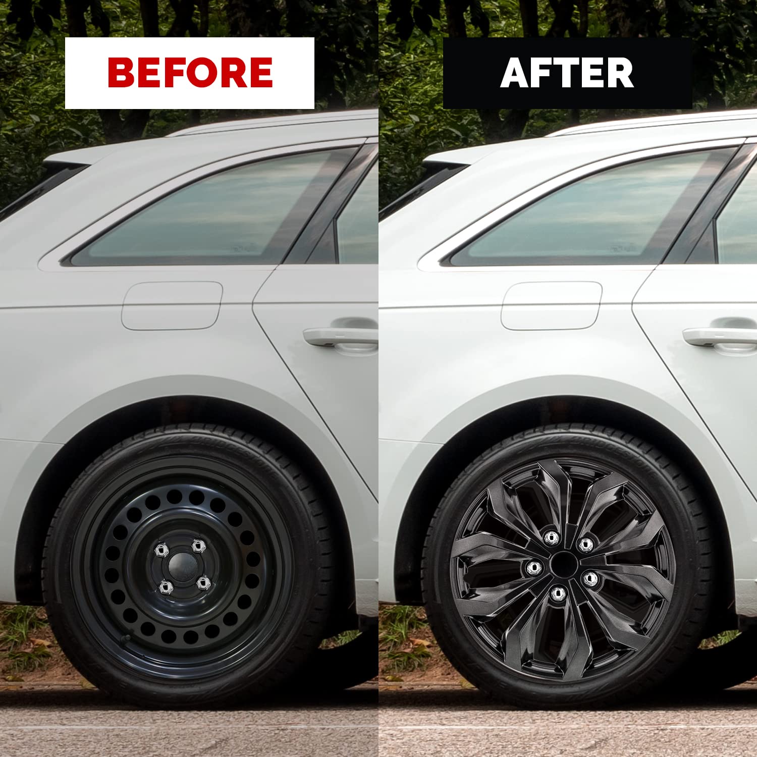 Pilot Automotive Wh555-16Gm-B 16 Inch Spyder Gunmetal Grey Universal Hubcap Wheel Covers For Cars - Set Of 4 - Fits Most Cars