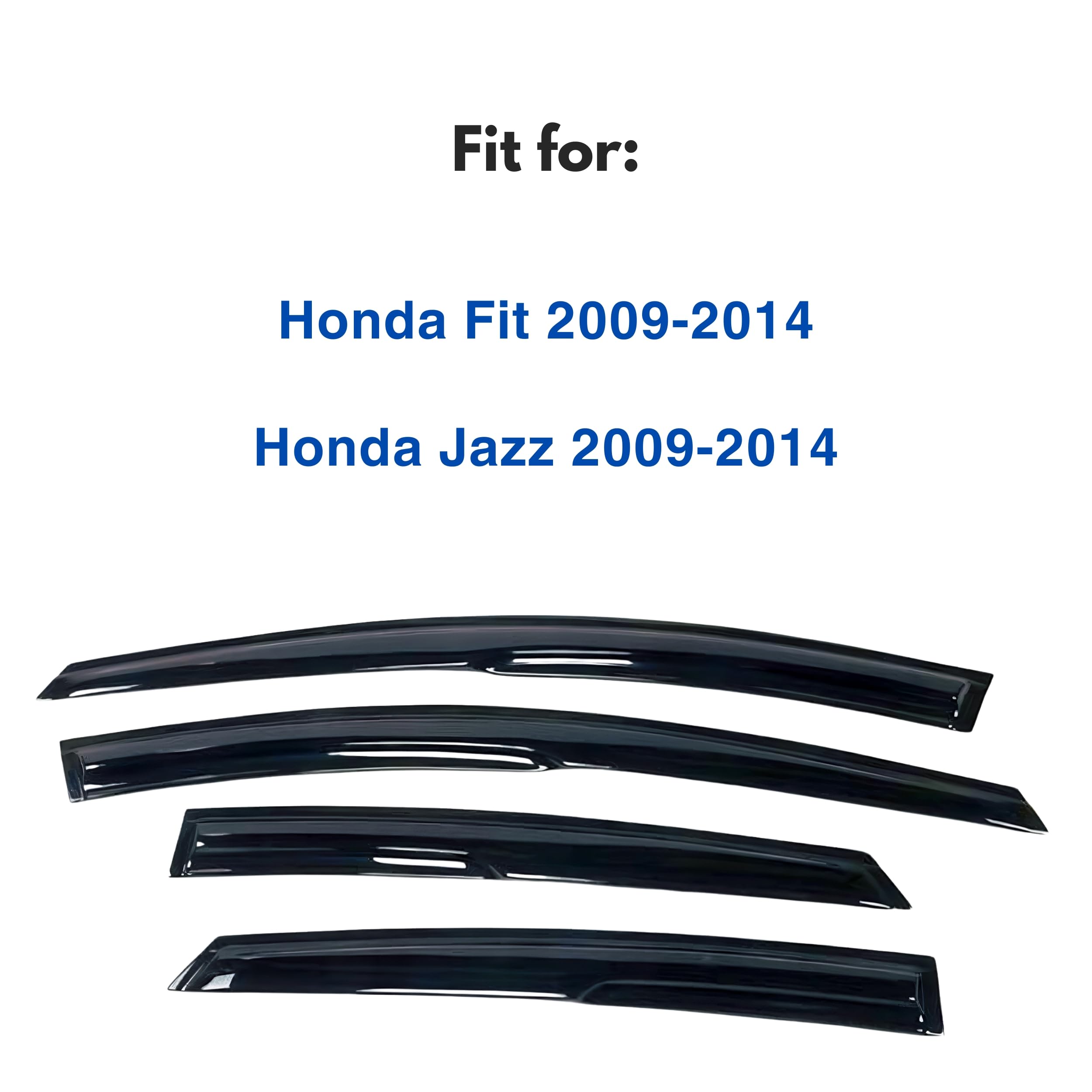 Immortal Group IG Window Visor Rain Guard Deflector, Acrylic, Black, 2009-2014 Honda Fit, Model 811414