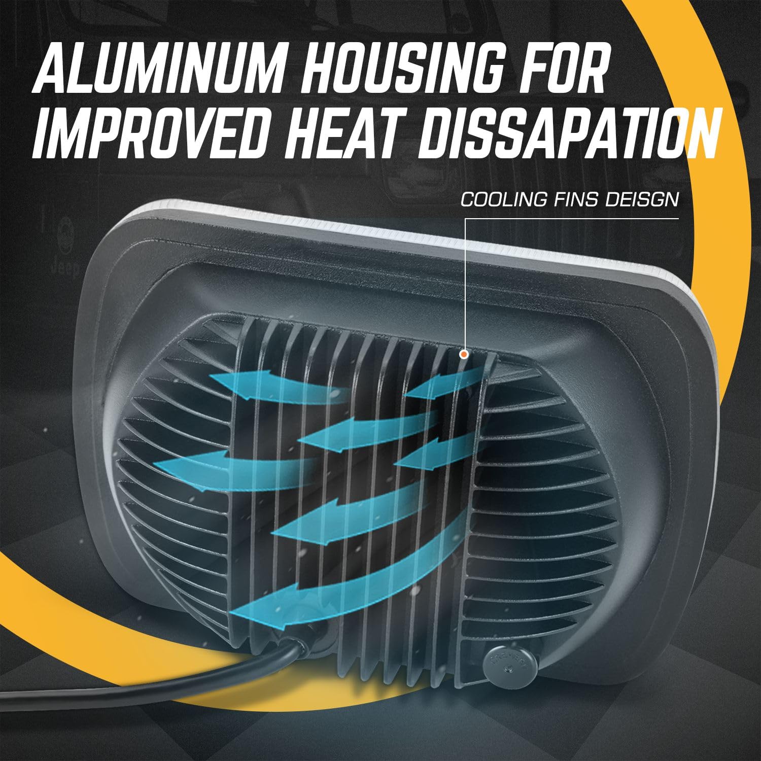 Dna Motoring Pair H6054 7X6 5X7 Led Headlights Hi/Low Sealed Beam Light Headlamp Compatible With S10 Blazer Express Savana Wrang