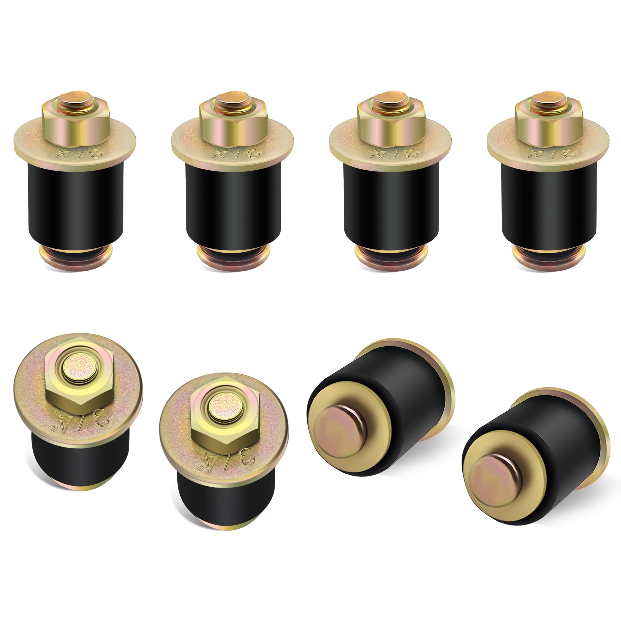 Siptenk 3/4 Freeze Rubber Expansion Plug 8 pcs, Automotive Rubber Expandable Freeze Plugs for Engine