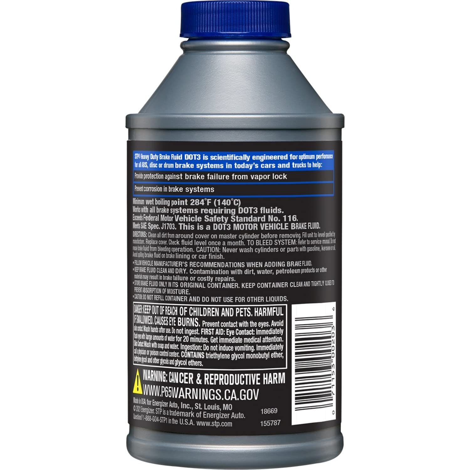 Stp Heavy Duty Brake Fluid, Dot 3 Brake Fluid Protects Brake Systems, Abs, Disc And Drum Systems, 12 Oz, Stp