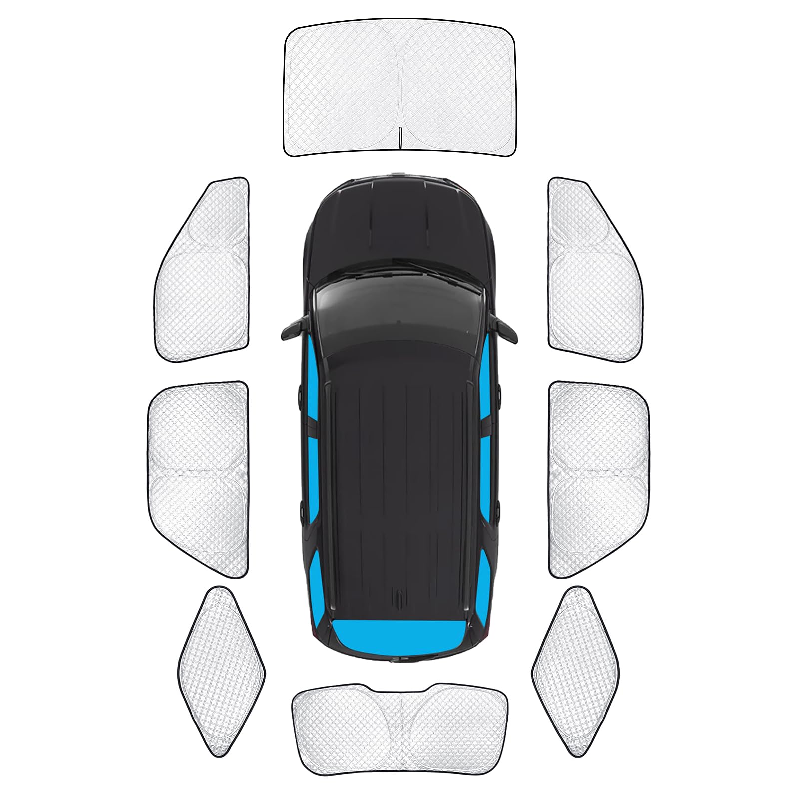 Kmf Windshield Sun Shade Replacement For Ford Explorer Suv Accessories 2011-2019, Side Window Sun Shade Cover Sun Visor Shield C