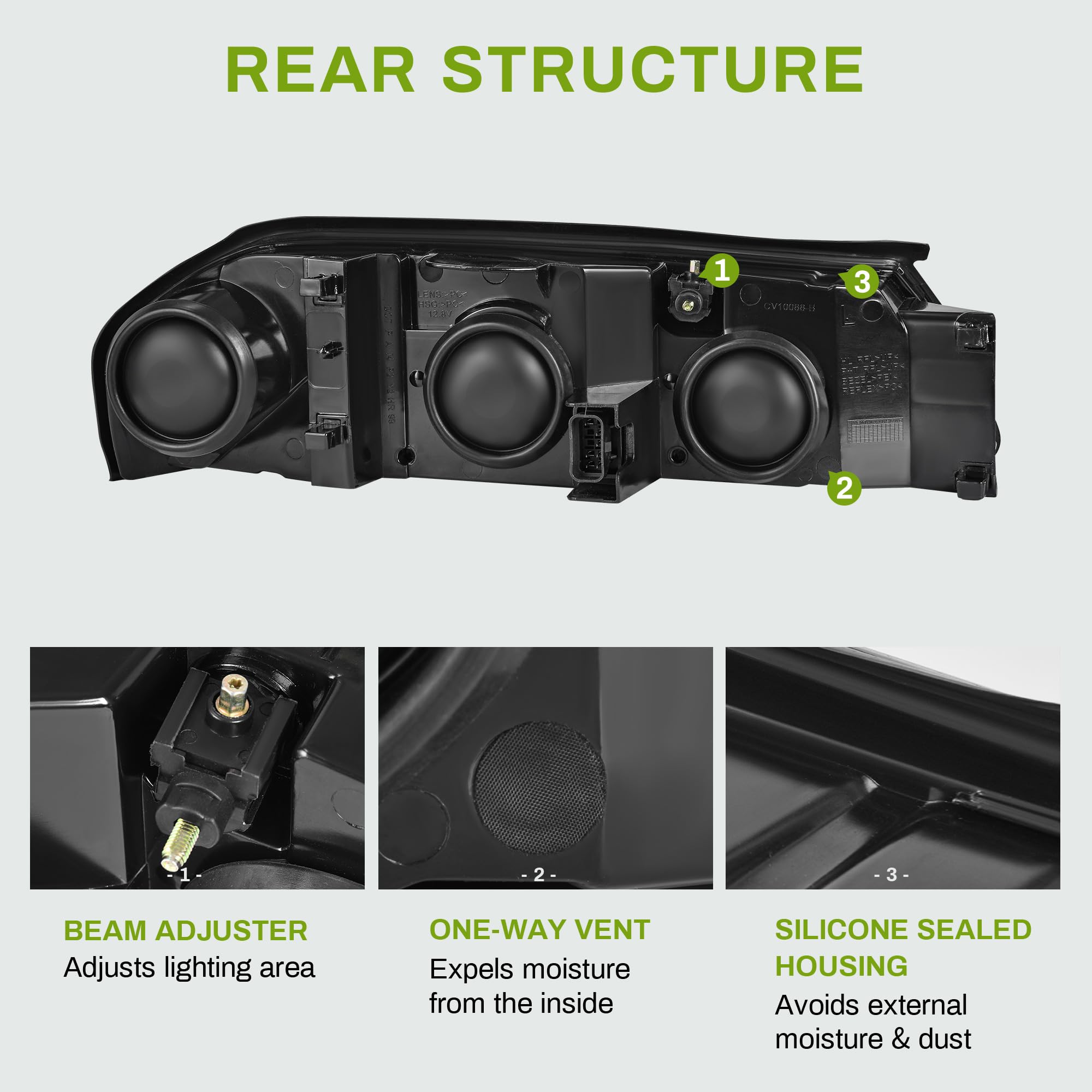 Autosaver88 Headlight Assembly Compatible With 2000-2005 Chevy Impala Replacement Black Housing Amber Reflector Clear Lens