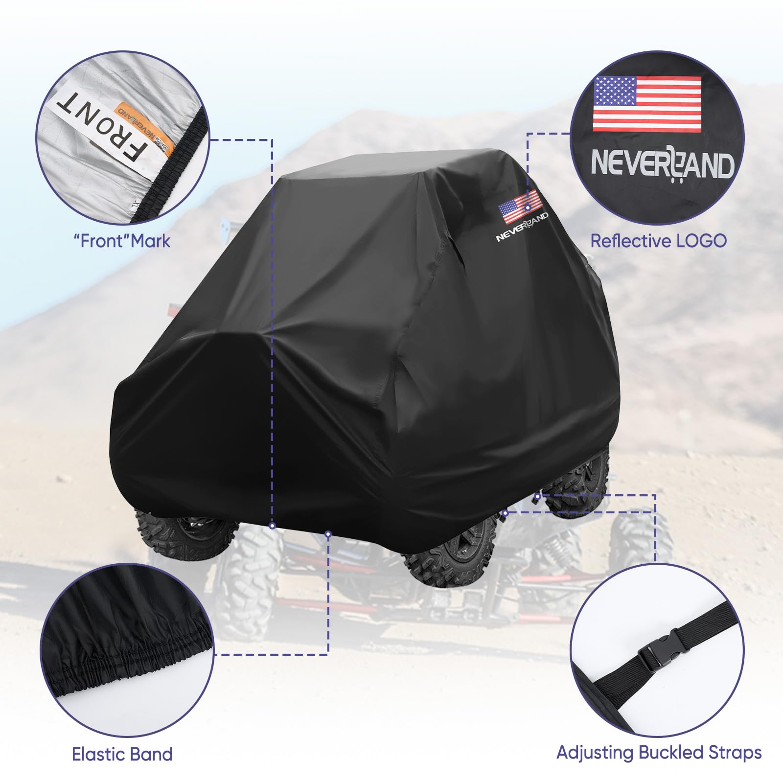 Neverland Utv Covers 2 Seater - Side By Side Cover Waterproof Outdoor Utv Covers With American Flag Compatible With Polaris Rang