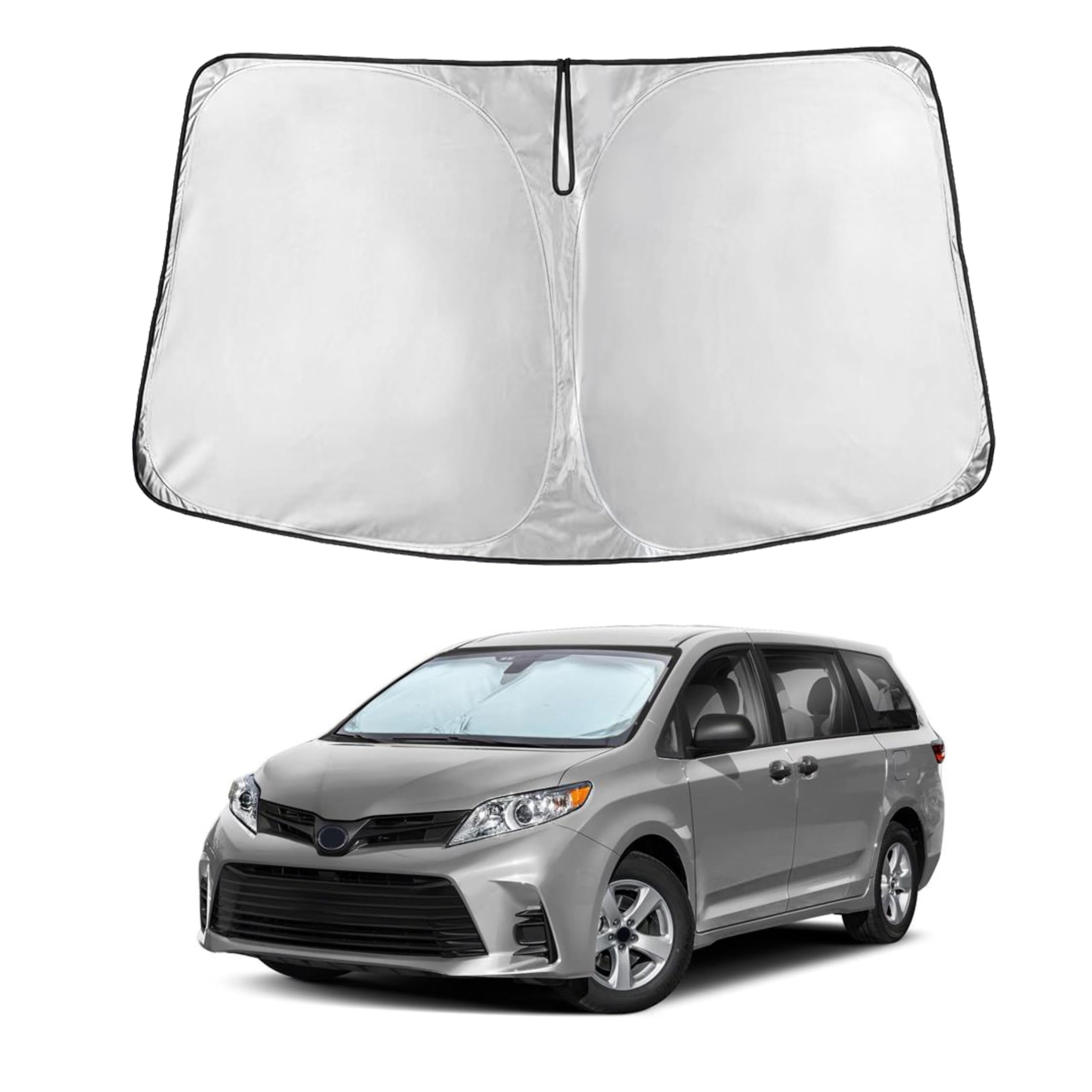 Toyota Sienna Econour Car Windshield Sunshade 2021-2025 - 240T Polyester Material Cars Sun Visor Reflector Blocks Uv Rays - Fold