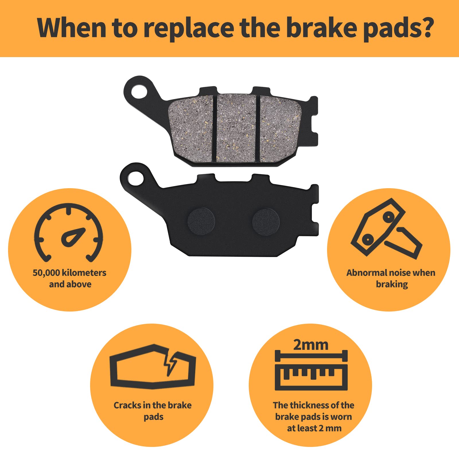 Brake Pads Front & Rear for Honda VTX1300 VTX 1300 C R S Retro 2003-2006 / VT1100C2 VT1100 C2 Shadow 1100 ACE Sabre 1995-2007 /
